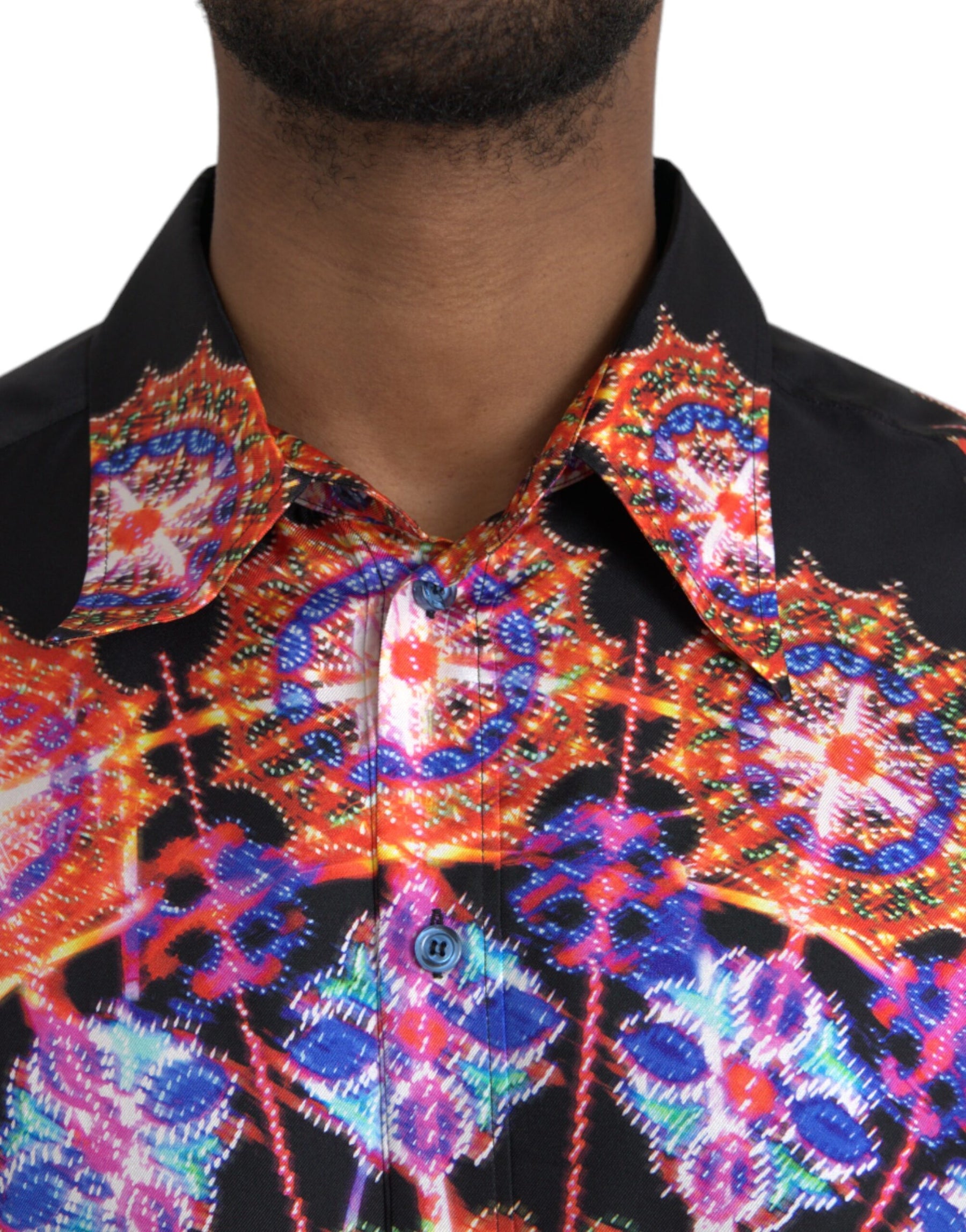 Dolce & Gabbana Multicolor Luminarie Silk Men Casual Shirt | Regal Royce