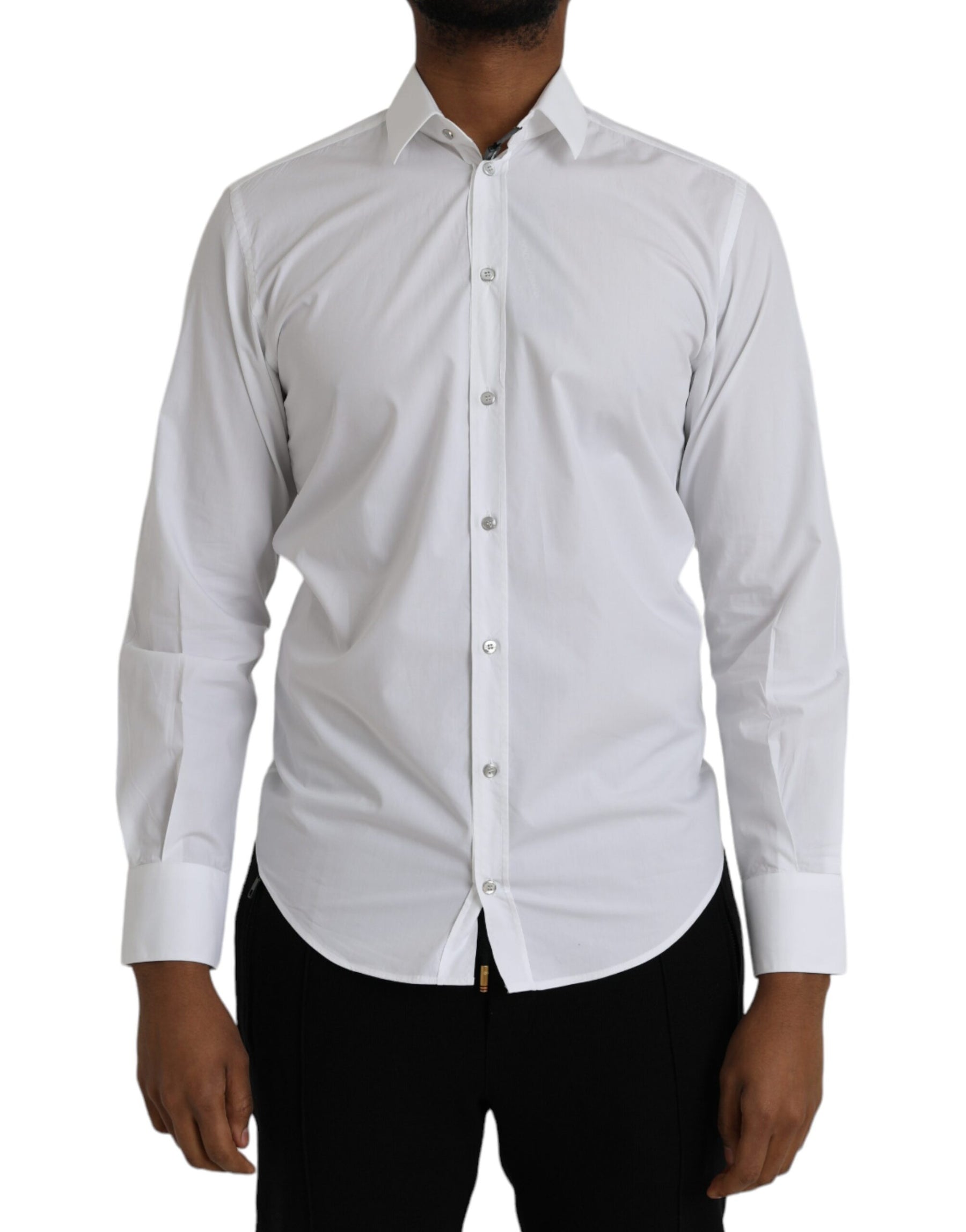 Dolce & Gabbana White Cotton Long Sleeve Dress MARTINI Shirt | Regal Royce