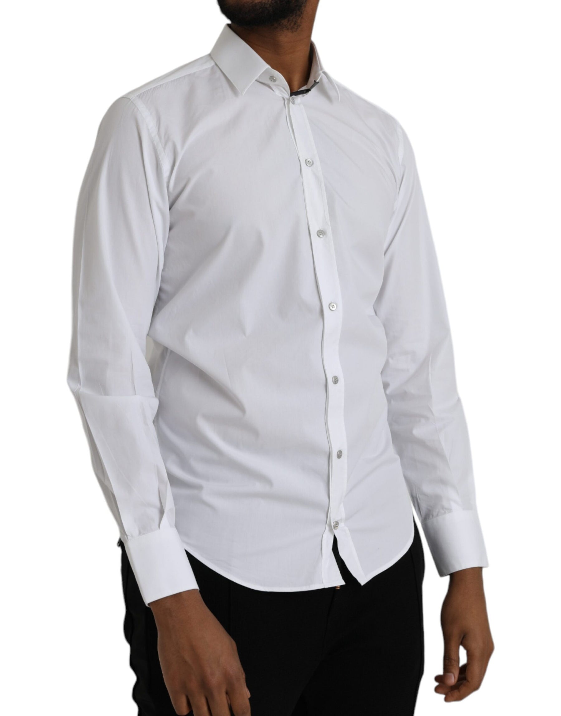 Dolce & Gabbana White Cotton Long Sleeve Dress MARTINI Shirt | Regal Royce