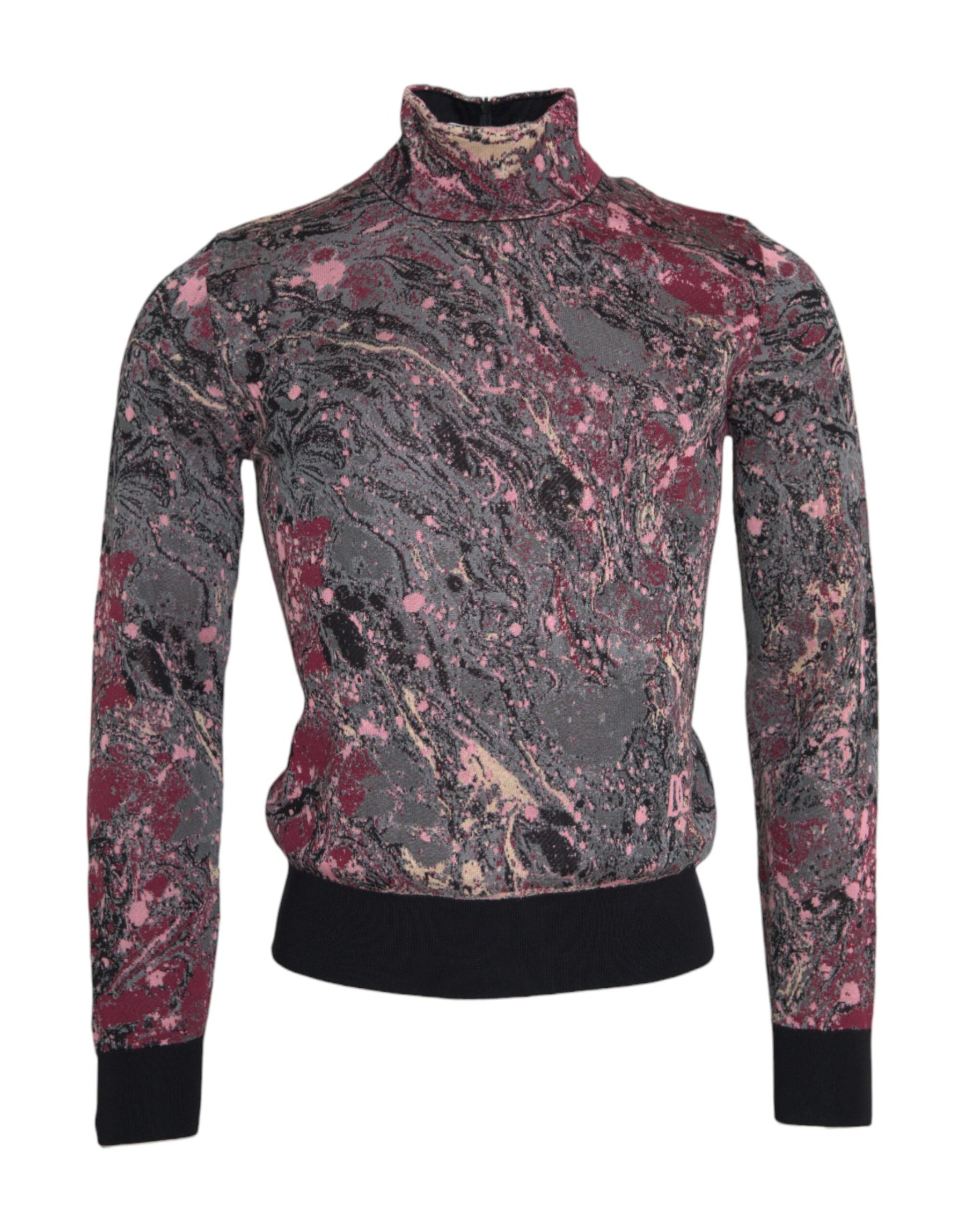 Dolce & Gabbana Multicolor Graphic Turtle Neck Men Sweater | Regal Royce