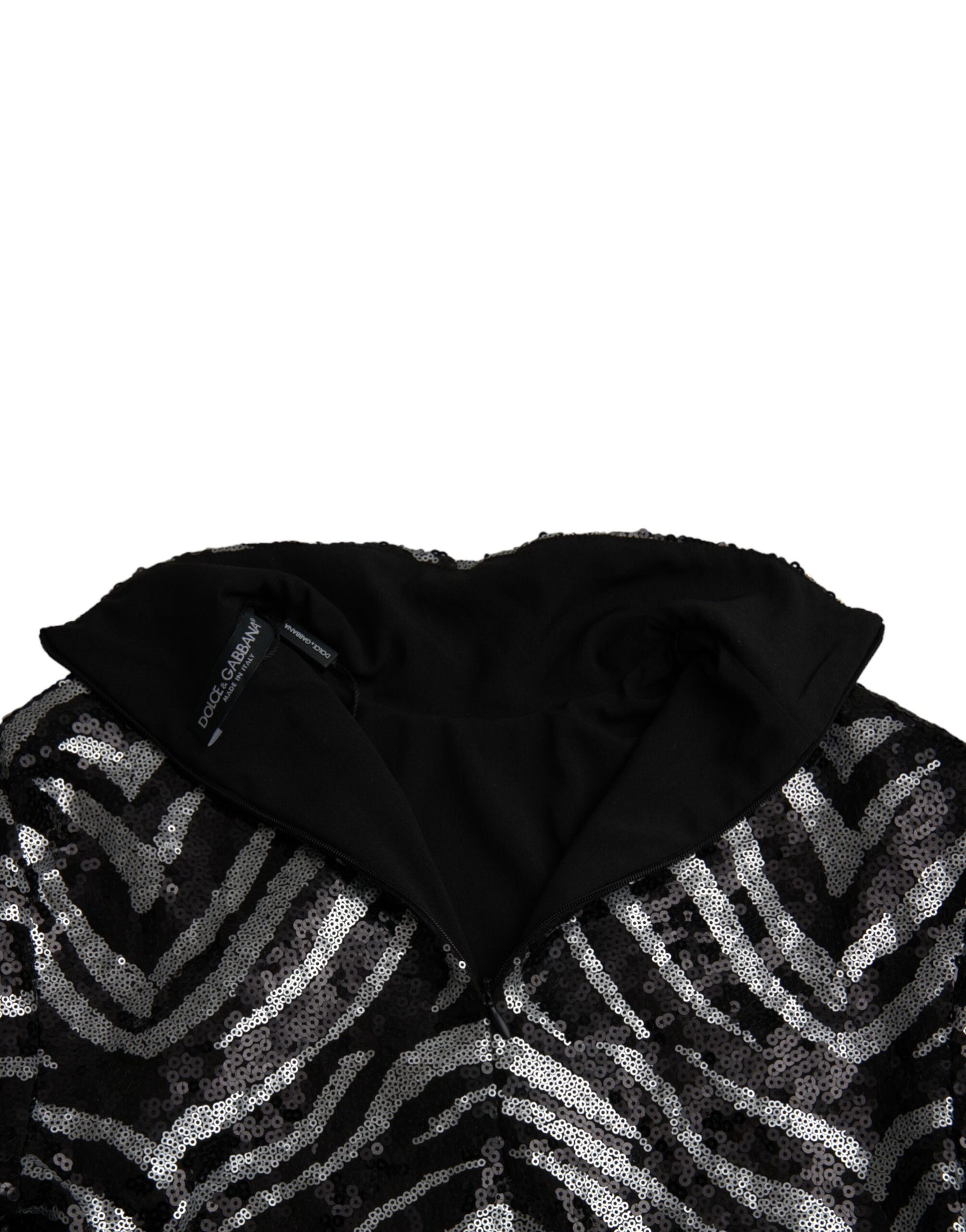 Dolce & Gabbana Black Silver Sequined Polyester Sweater | Regal Royce