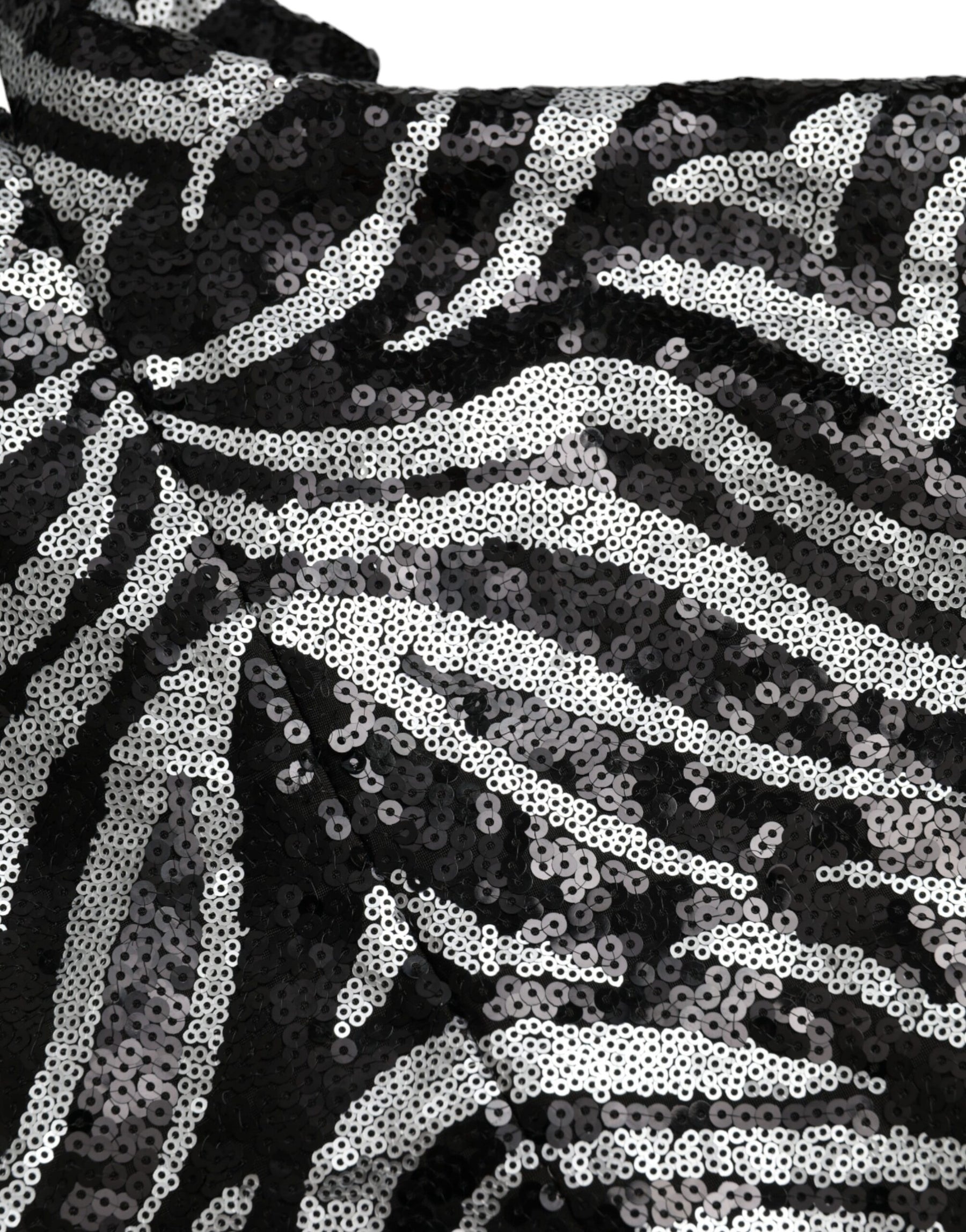 Dolce & Gabbana Black Silver Sequined Polyester Sweater | Regal Royce