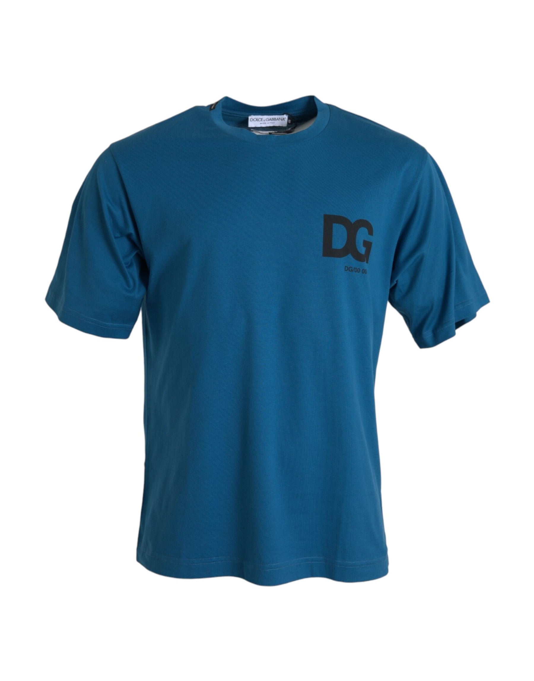 Dolce & Gabbana Blue Logo Round Neck Short Sleeves T-shirt | Regal Royce
