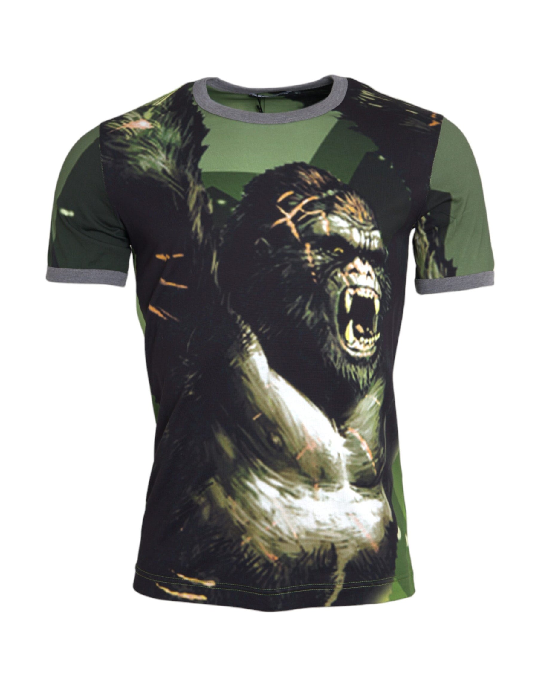 Dolce & Gabbana Green Gorilla Cotton Short Sleeves T-shirt | Regal Royce