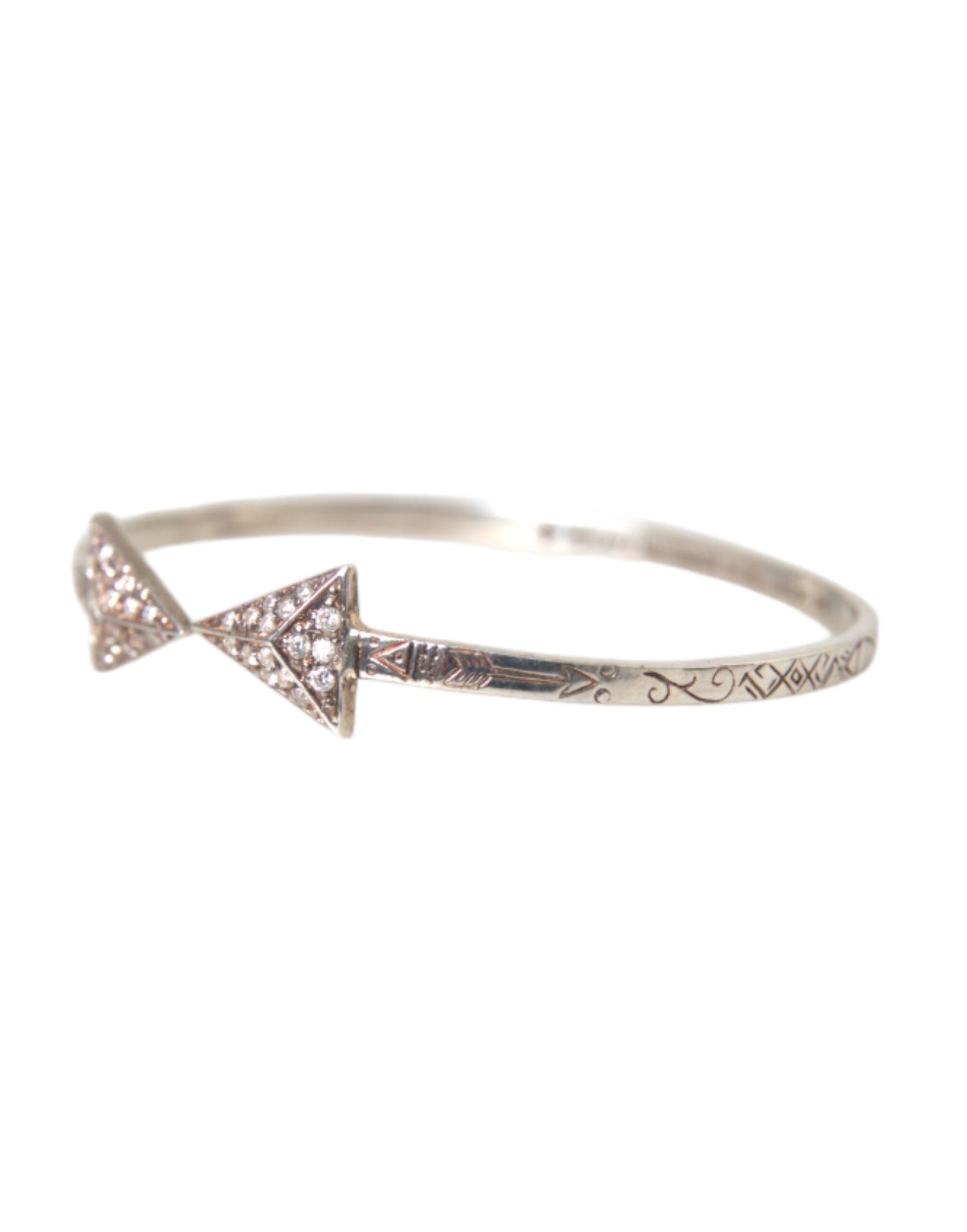 Nialaya Arrow Crystal 925 Silver Bangle Bracelet Women | Regal Royce