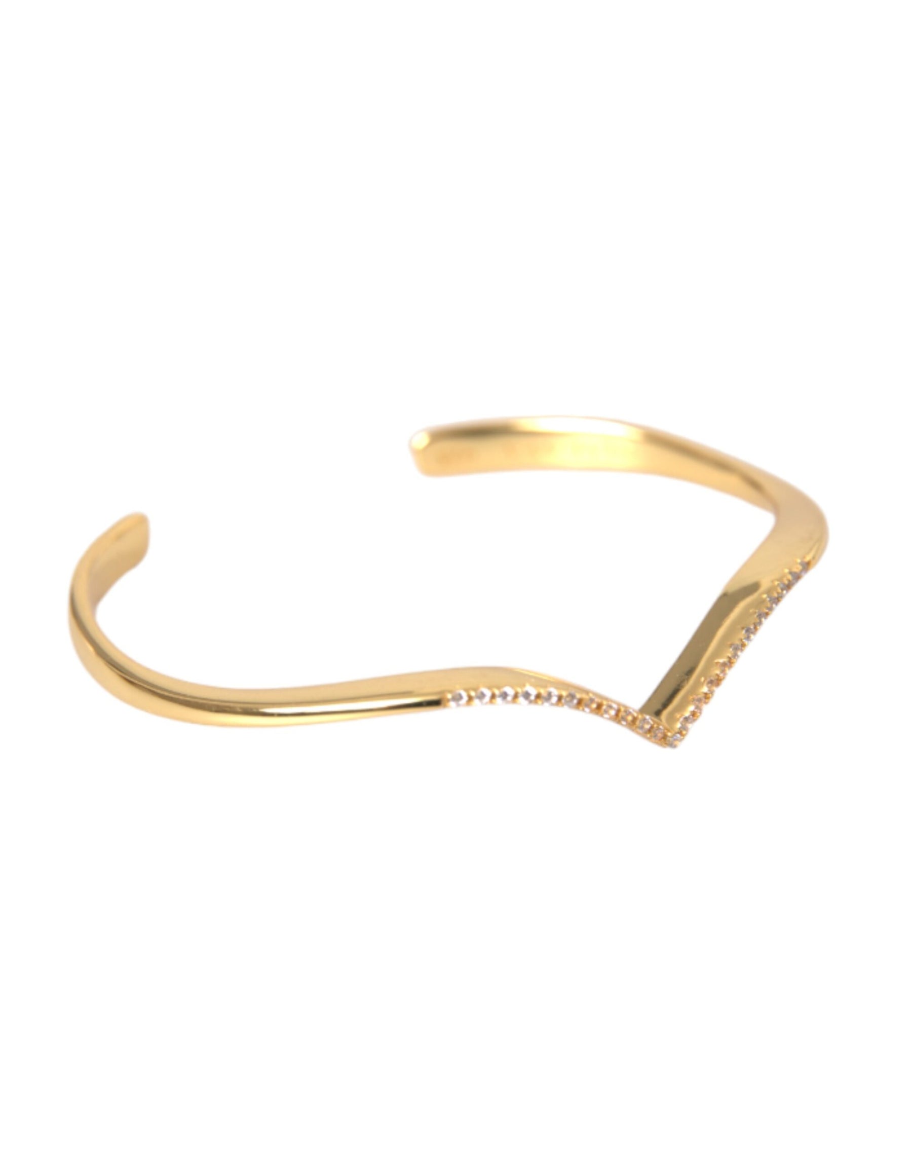 Nialaya Arched Wing Cuff Skyfall Gold CZ 925 Bracelet | Regal Royce