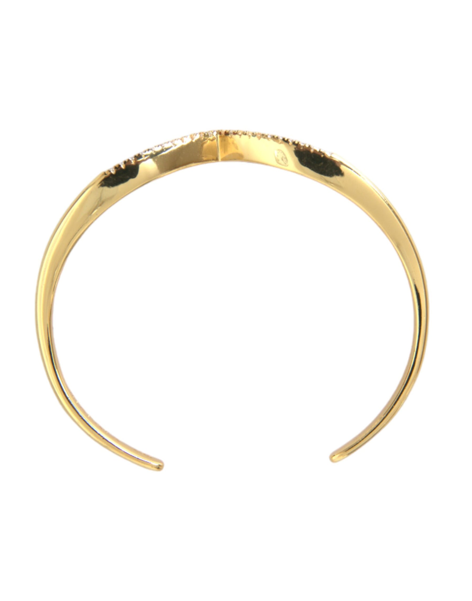 Nialaya Arched Wing Cuff Skyfall Gold CZ 925 Bracelet | Regal Royce