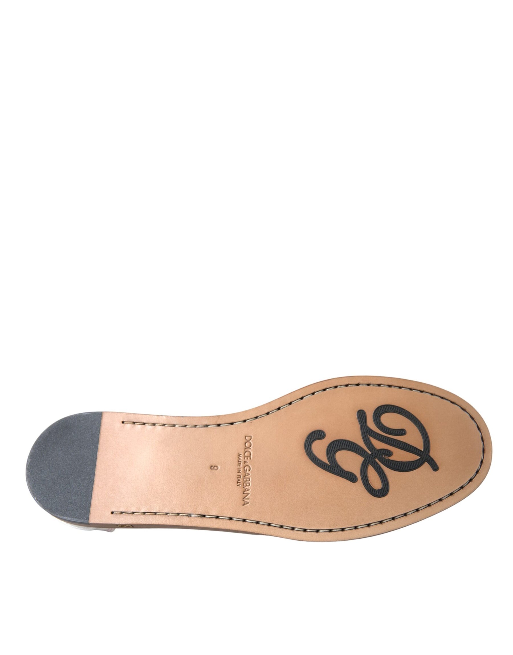 Dolce & Gabbana White Leather Slip On Mocassin Loafers Shoes | Regal Royce