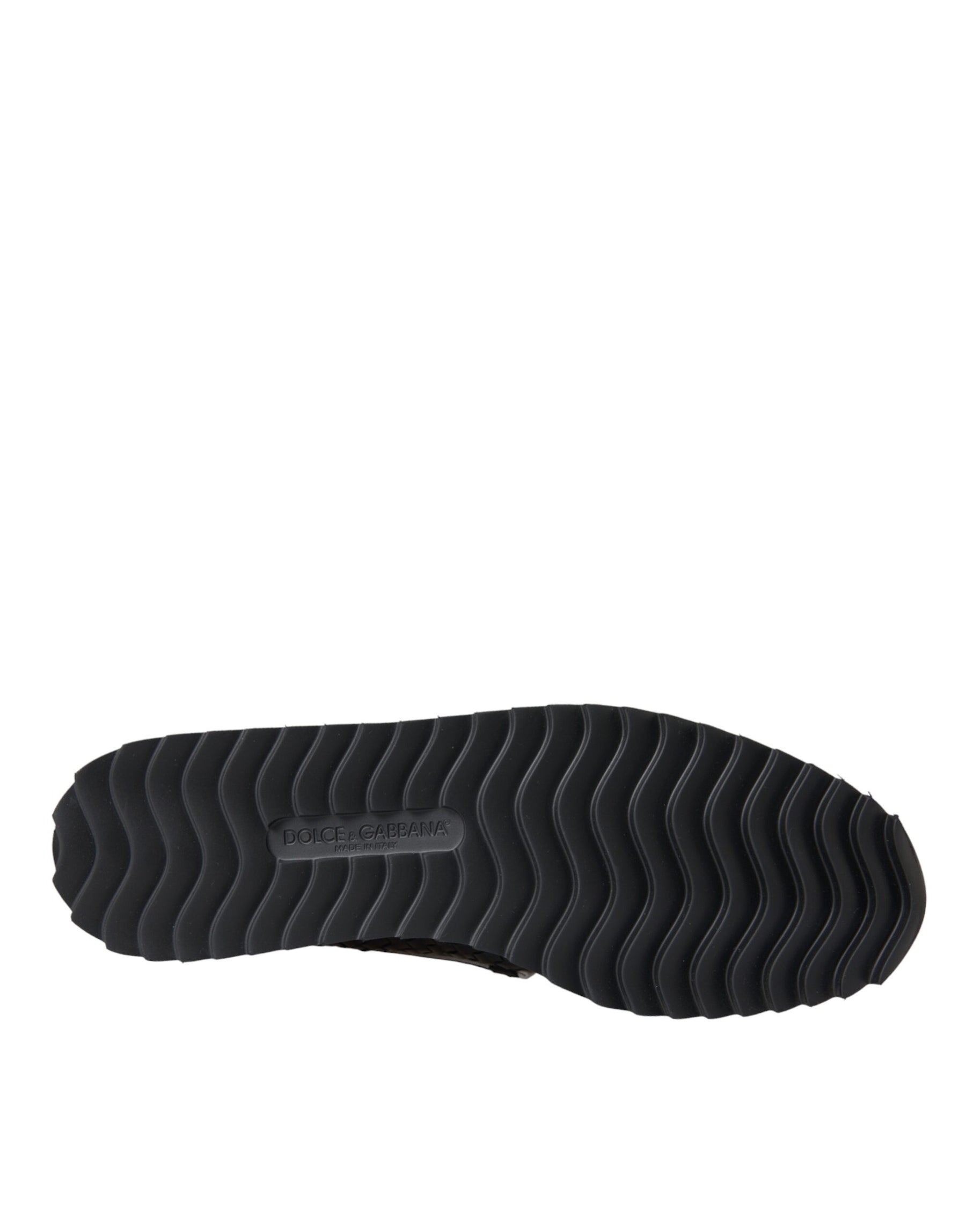 Dolce & Gabbana Black Woven Buffalo Leather Men Loafers Shoes | Regal Royce