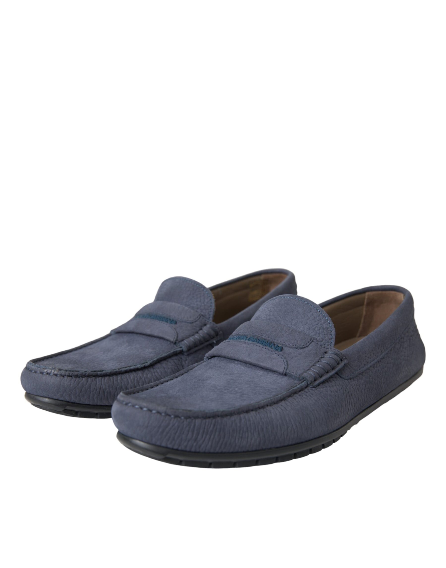 Dolce & Gabbana Blue Calf Leather Slip On Moccasin Shoes | Regal Royce