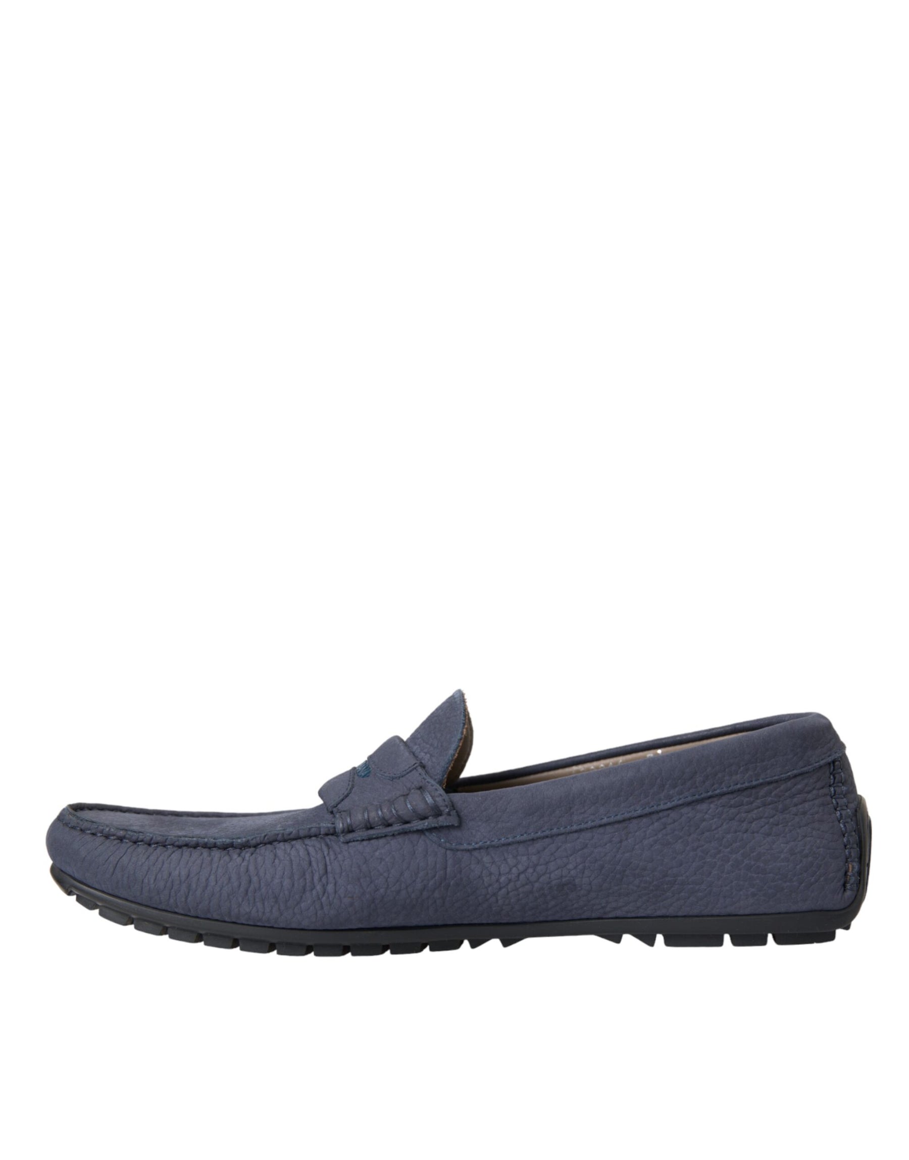 Dolce & Gabbana Blue Calf Leather Slip On Moccasin Shoes | Regal Royce