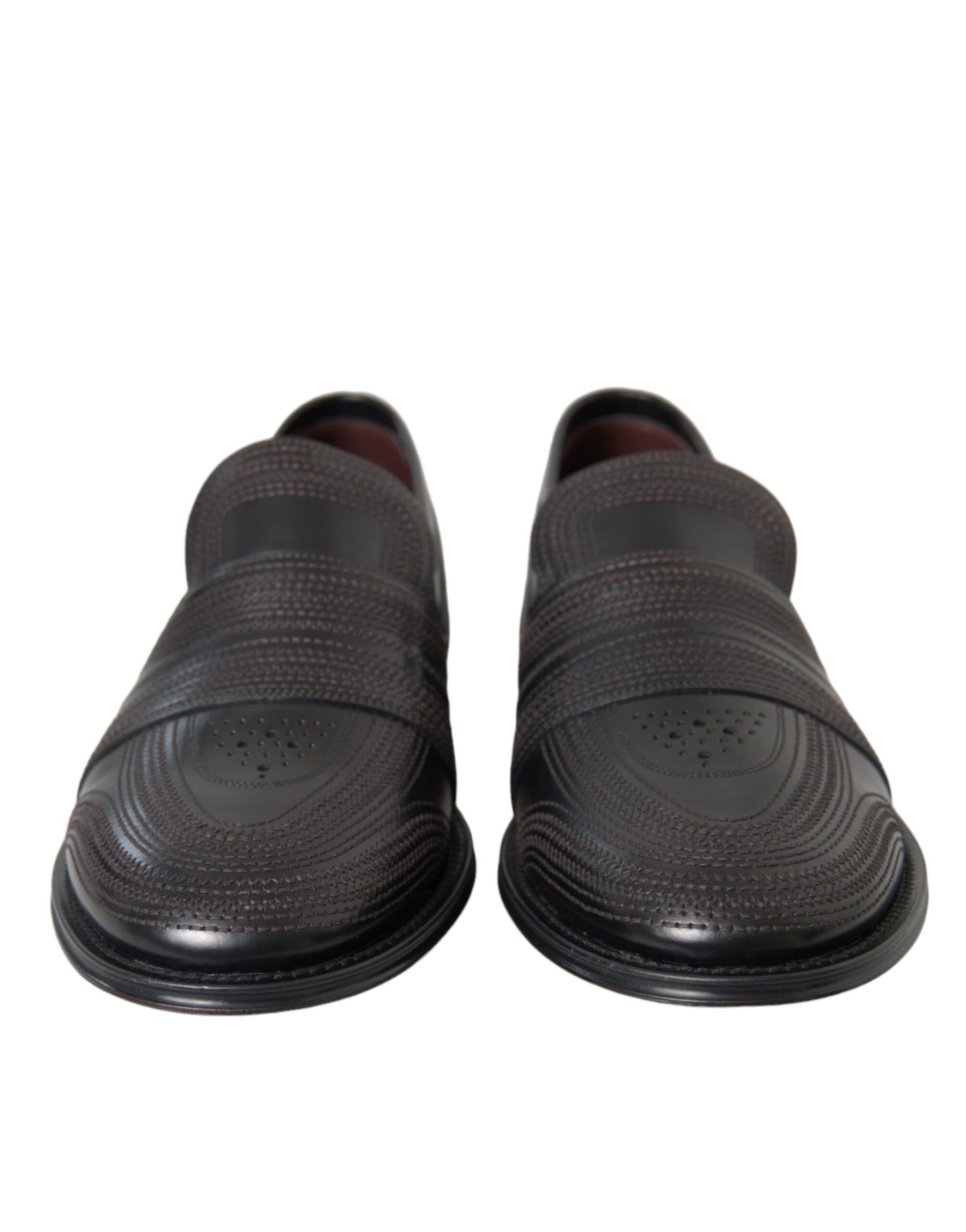 Dolce & Gabbana Black Brown Leather Loafer Men Dress Shoes | Regal Royce