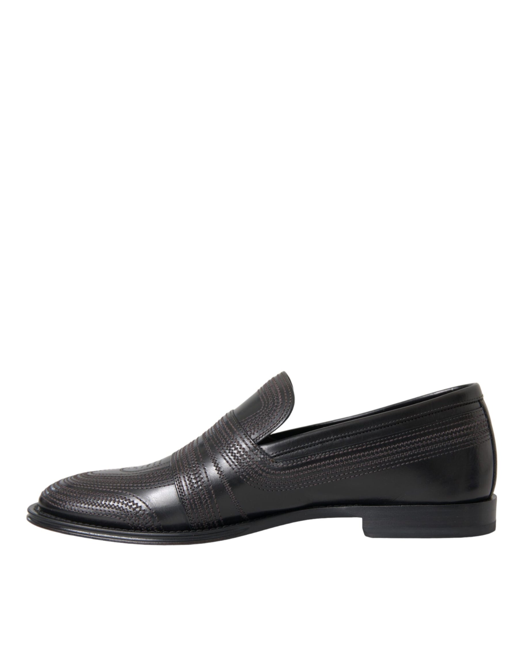 Dolce & Gabbana Black Brown Leather Loafer Men Dress Shoes | Regal Royce