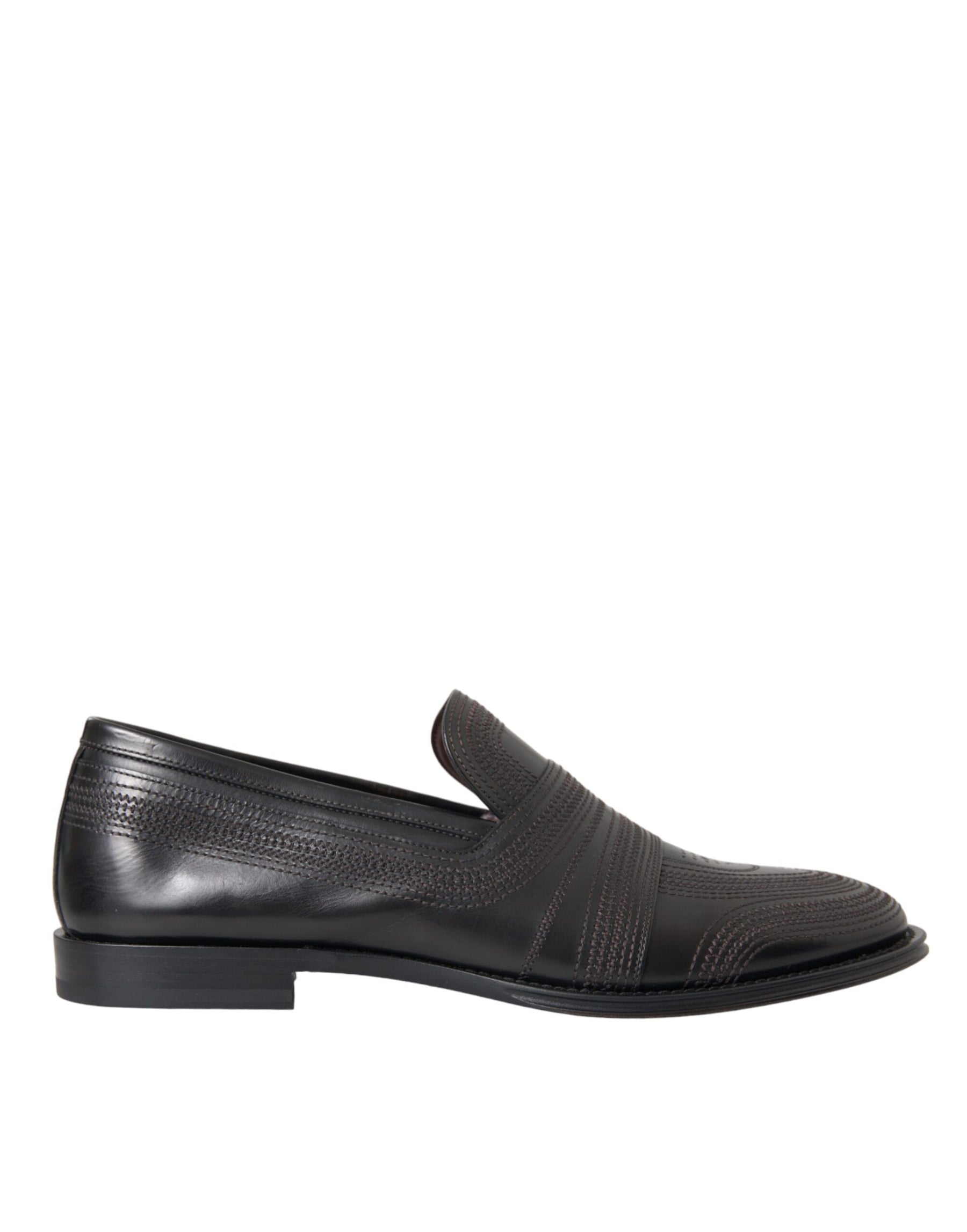 Dolce & Gabbana Black Brown Leather Loafer Men Dress Shoes | Regal Royce