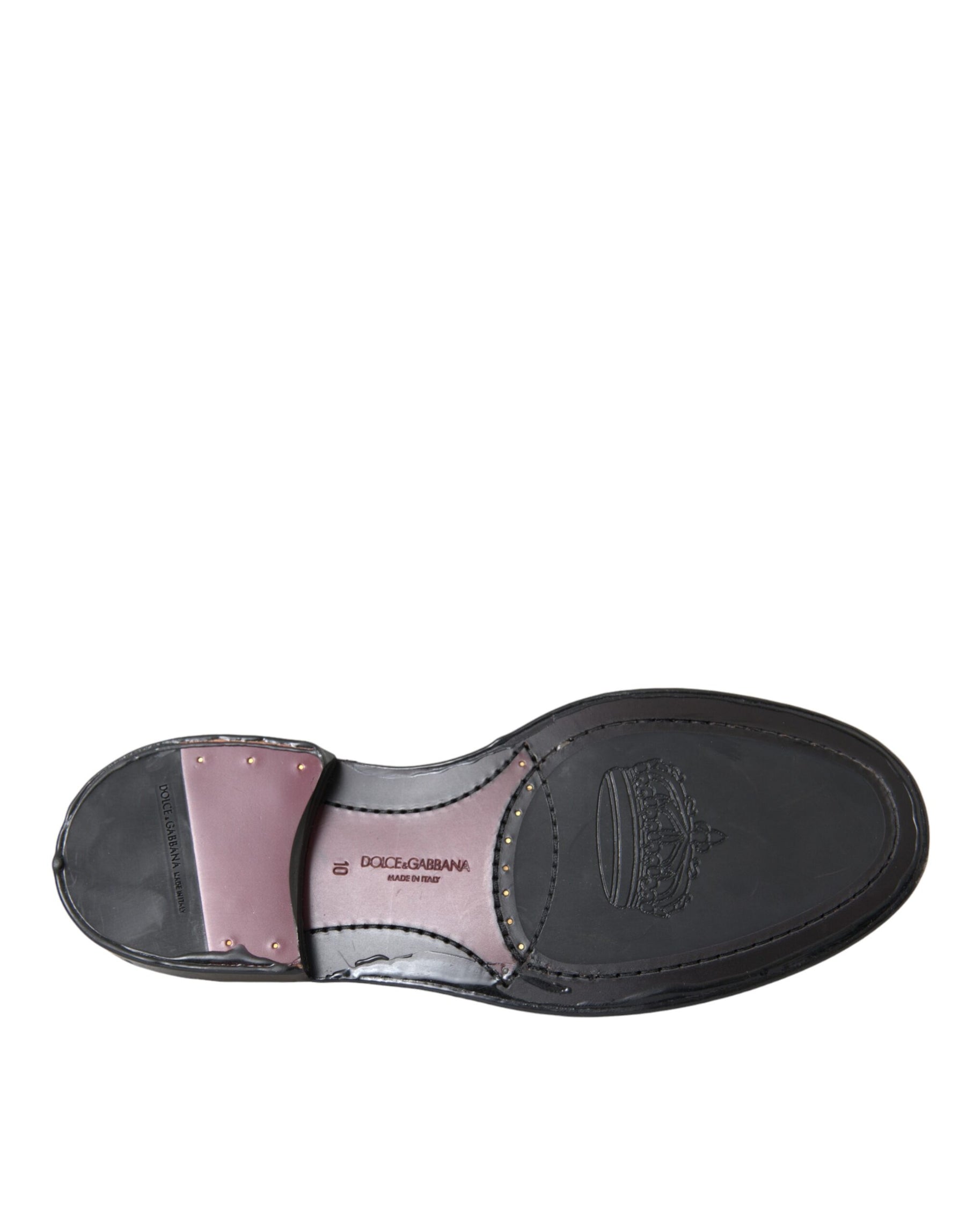 Dolce & Gabbana Black Leather Oxford Wingtip Formal Men Shoes | Regal Royce