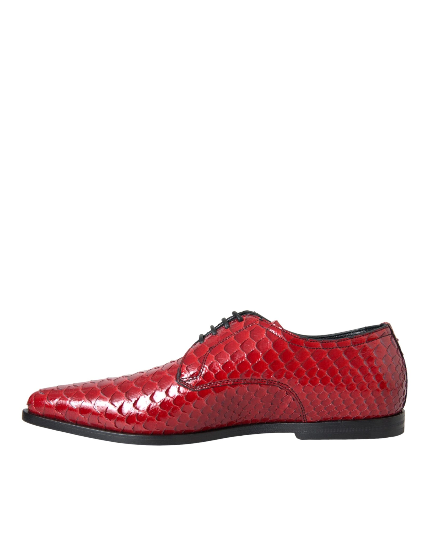 Dolce & Gabbana Red Textured Varnished Derby Men Formal Shoes | Regal Royce