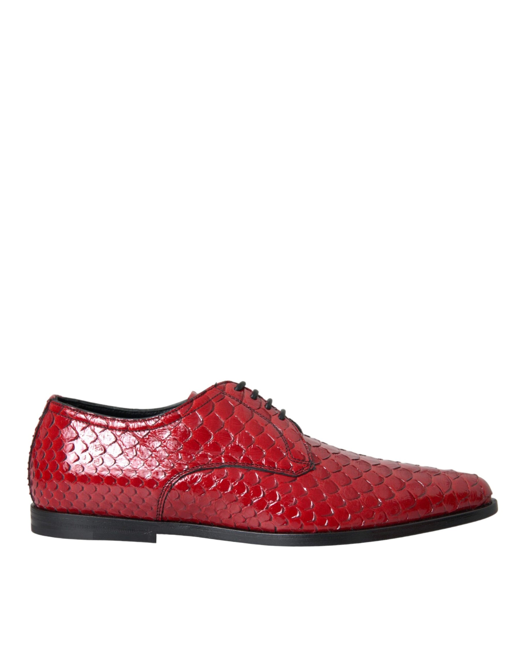 Dolce & Gabbana Red Textured Varnished Derby Men Formal Shoes | Regal Royce