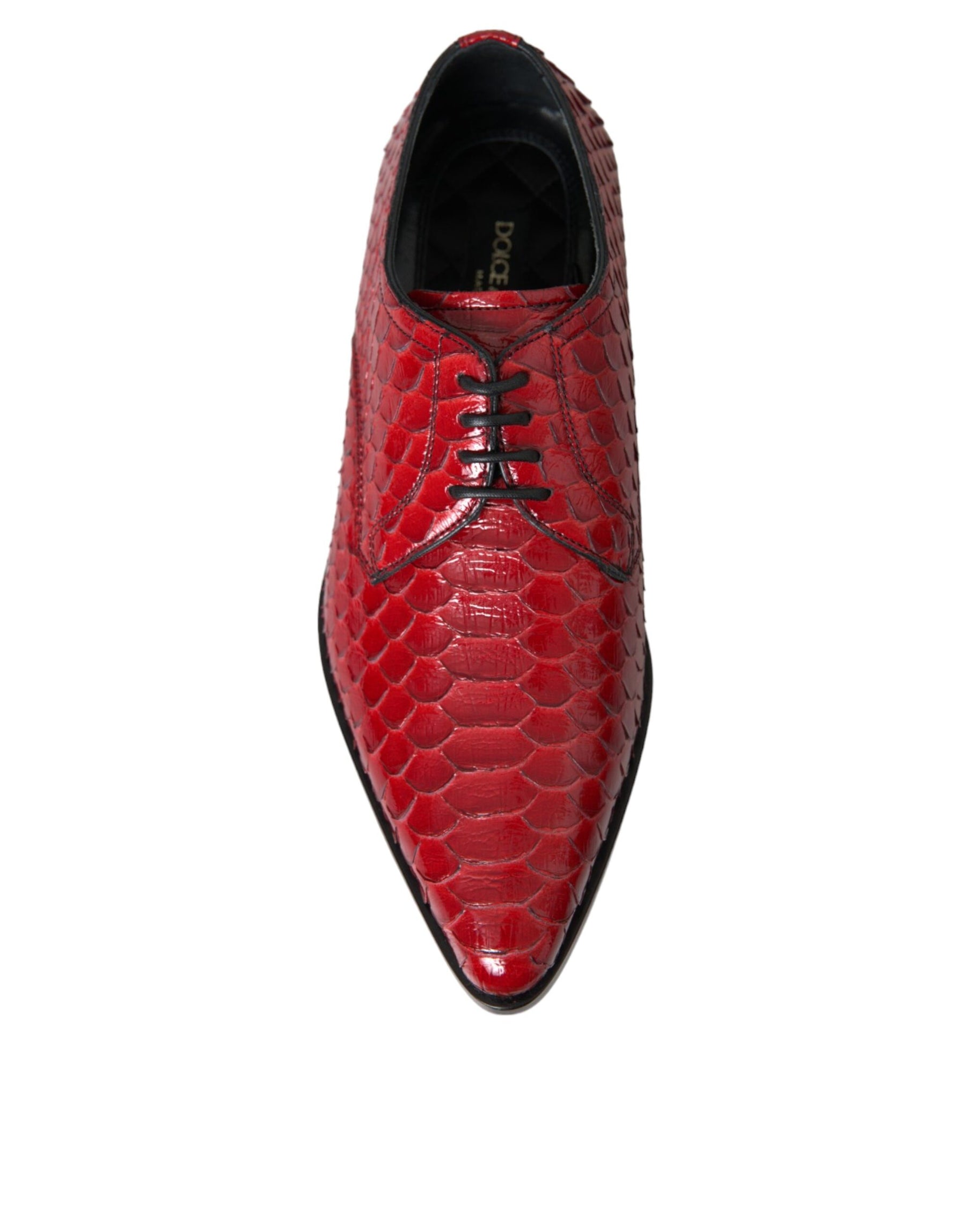 Dolce & Gabbana Red Textured Varnished Derby Men Formal Shoes | Regal Royce