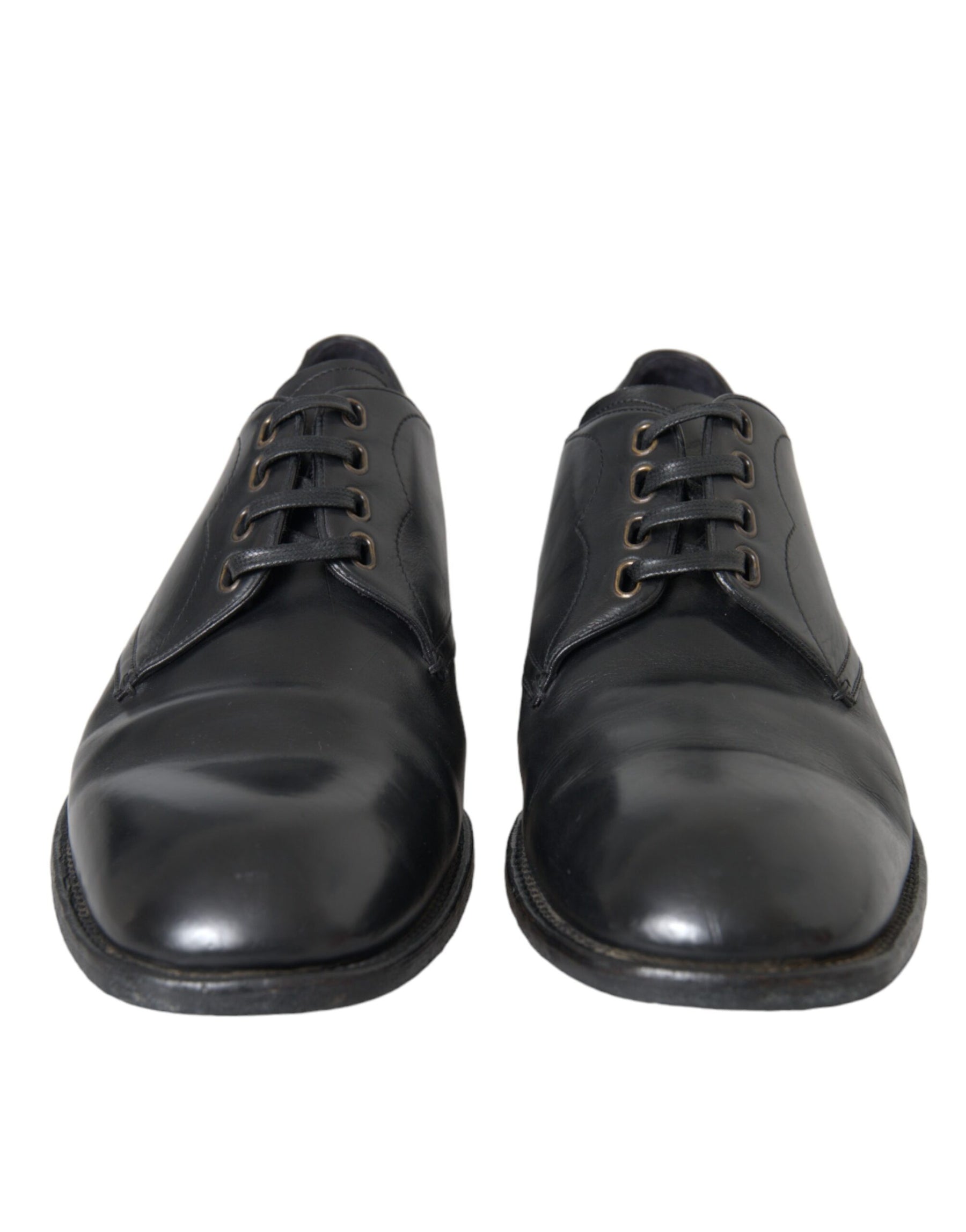Dolce & Gabbana Black Leather Derby Formal Dress Men Shoes | Regal Royce
