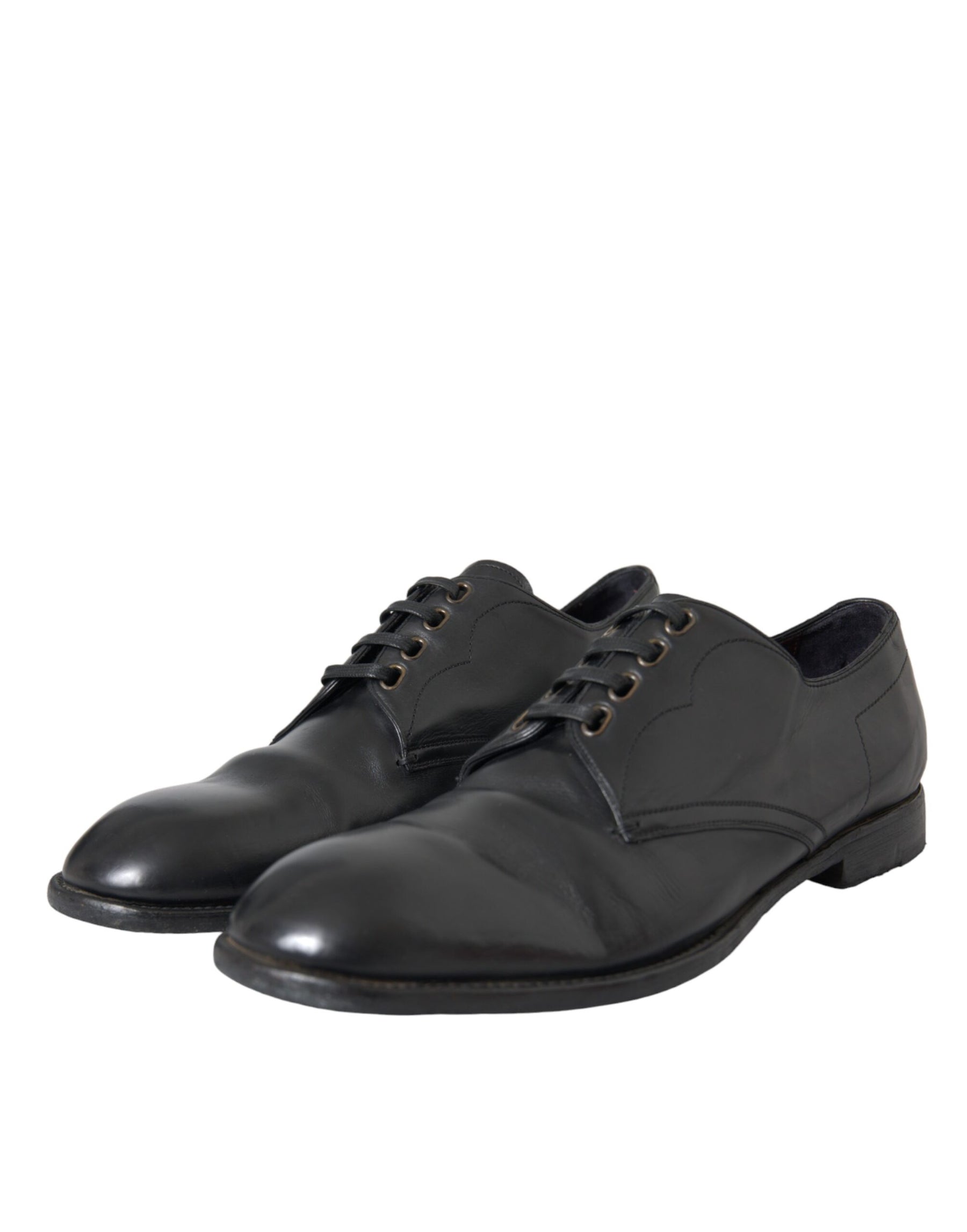 Dolce & Gabbana Black Leather Derby Formal Dress Men Shoes | Regal Royce