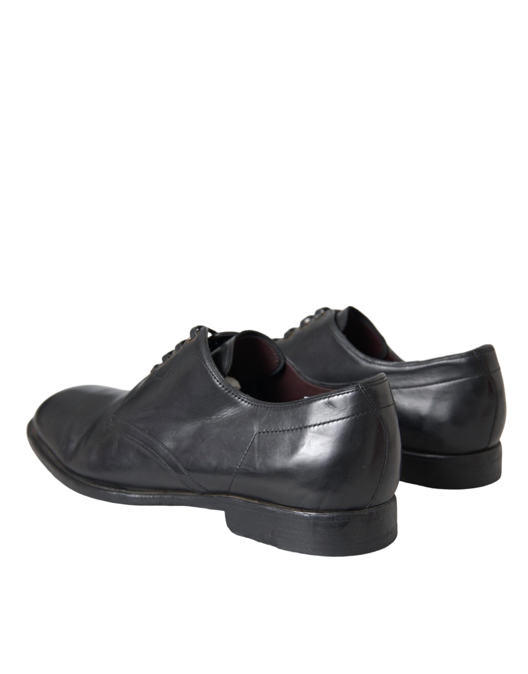 Dolce & Gabbana Black Leather Derby Formal Dress Men Shoes | Regal Royce