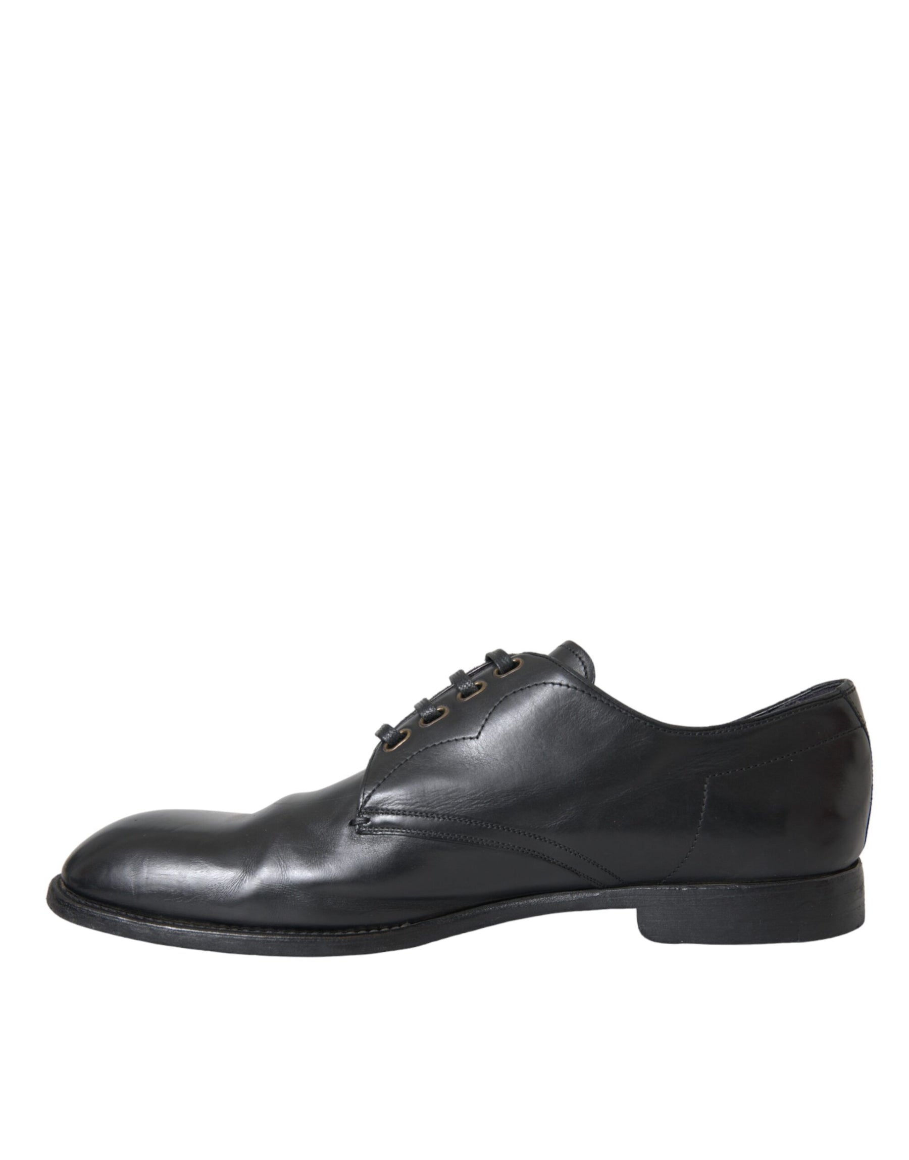 Dolce & Gabbana Black Leather Derby Formal Dress Men Shoes | Regal Royce