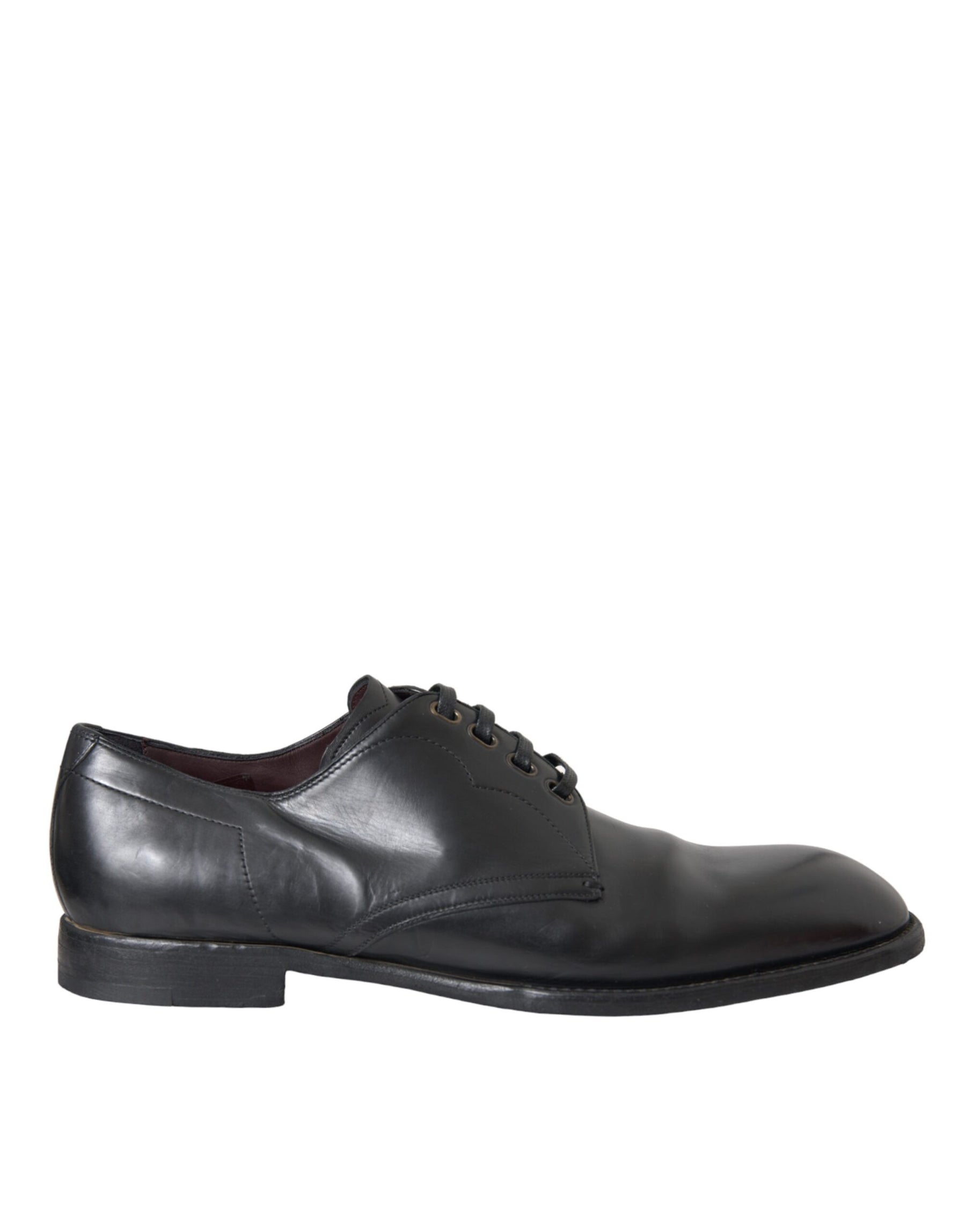 Dolce & Gabbana Black Leather Derby Formal Dress Men Shoes | Regal Royce