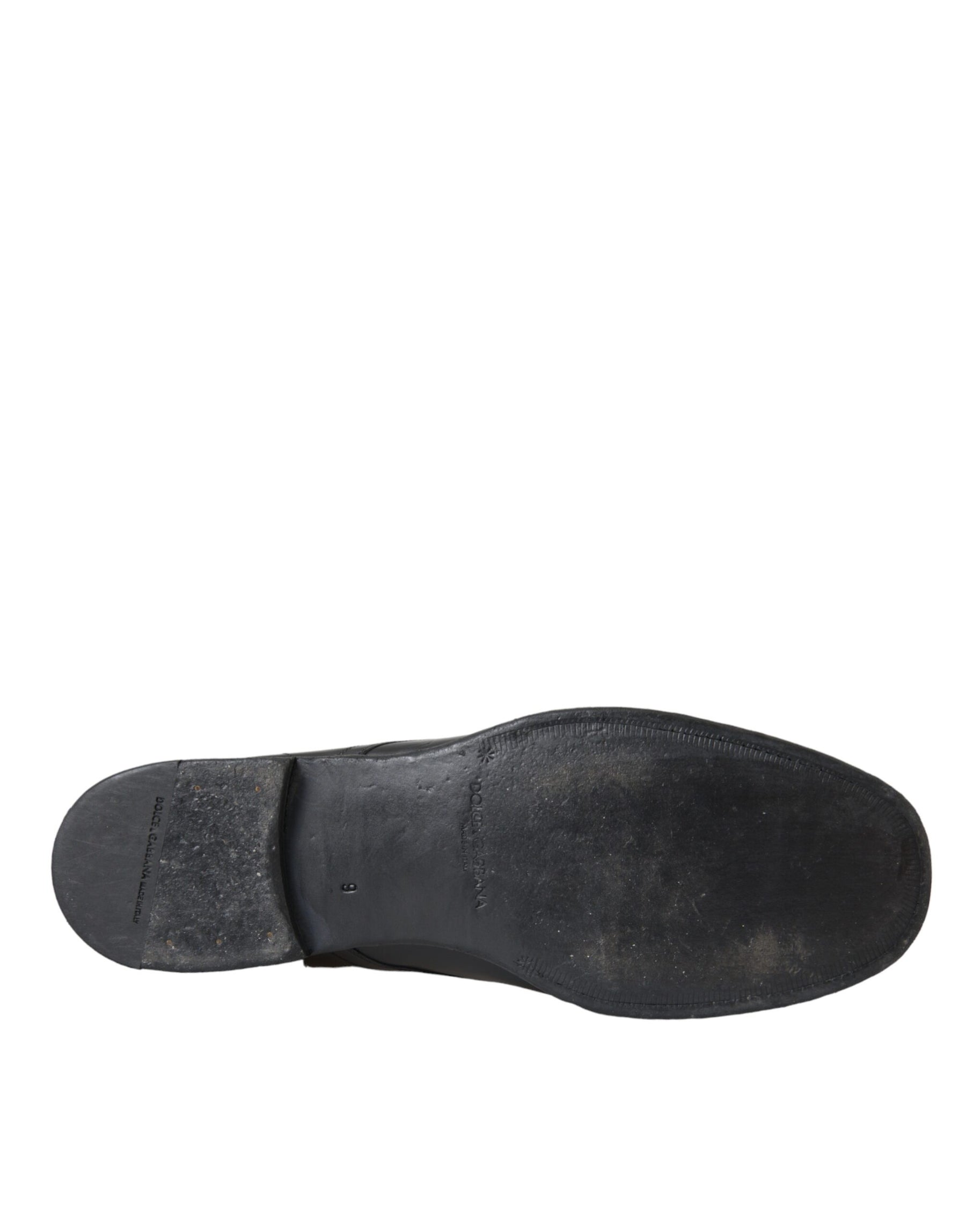 Dolce & Gabbana Black Leather Derby Formal Dress Men Shoes | Regal Royce