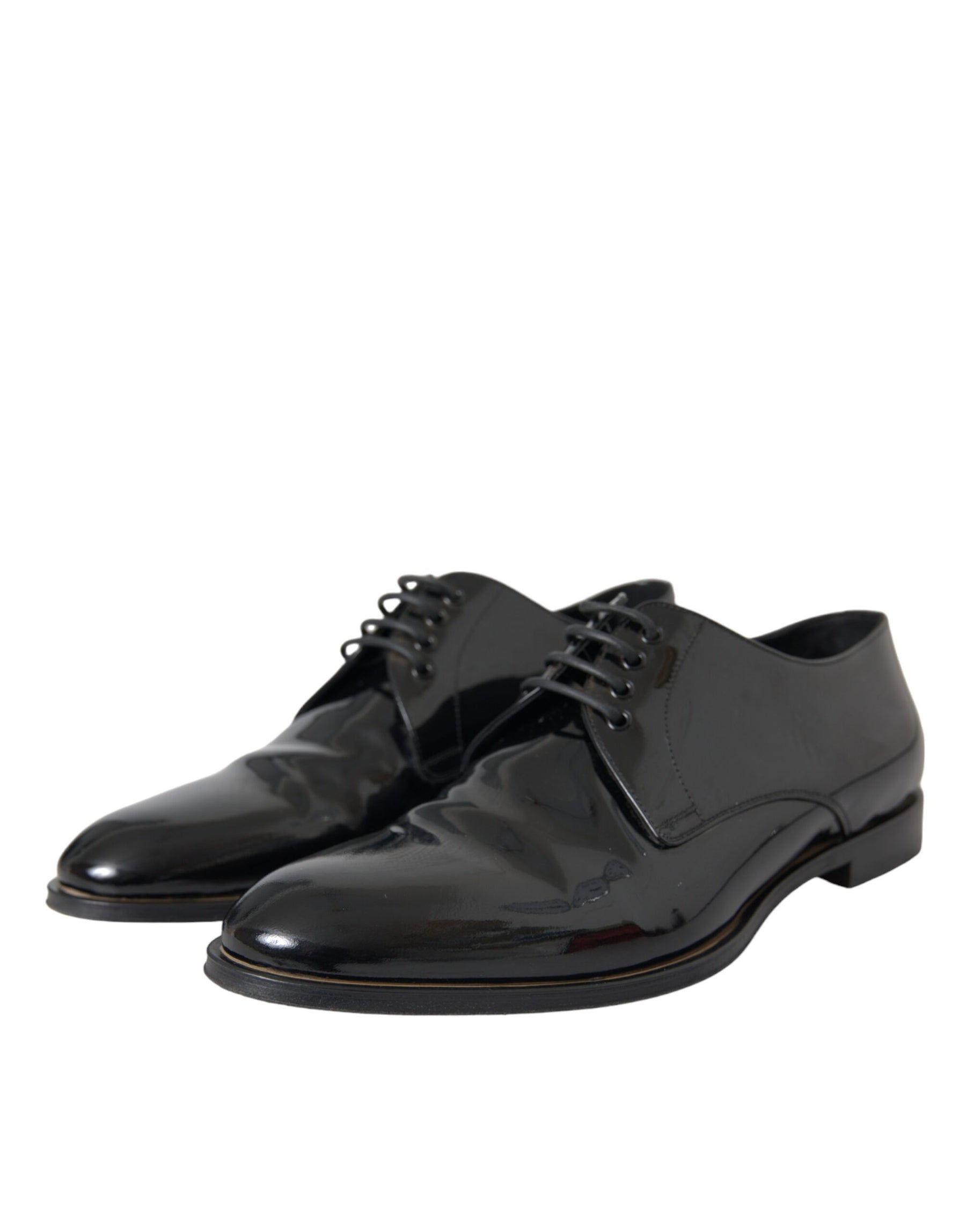 Dolce & Gabbana Black Patent Leather Derby Formal Dress Shoes | Regal Royce