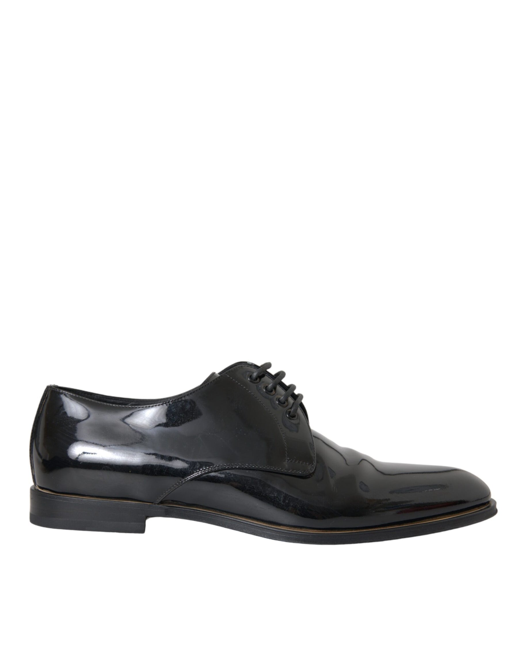 Dolce & Gabbana Black Patent Leather Derby Formal Dress Shoes | Regal Royce