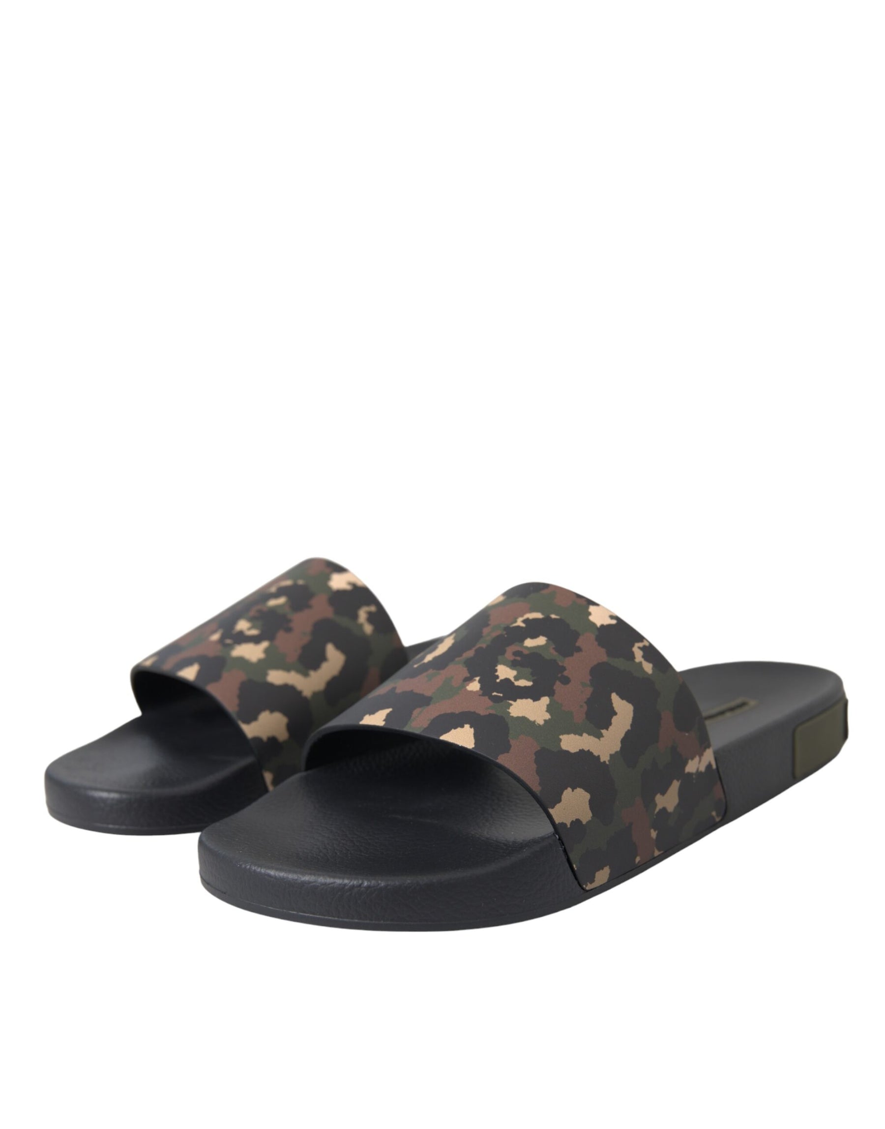 Dolce & Gabbana Multicolor Camouflage Leather Beachwear Men Shoes | Regal Royce