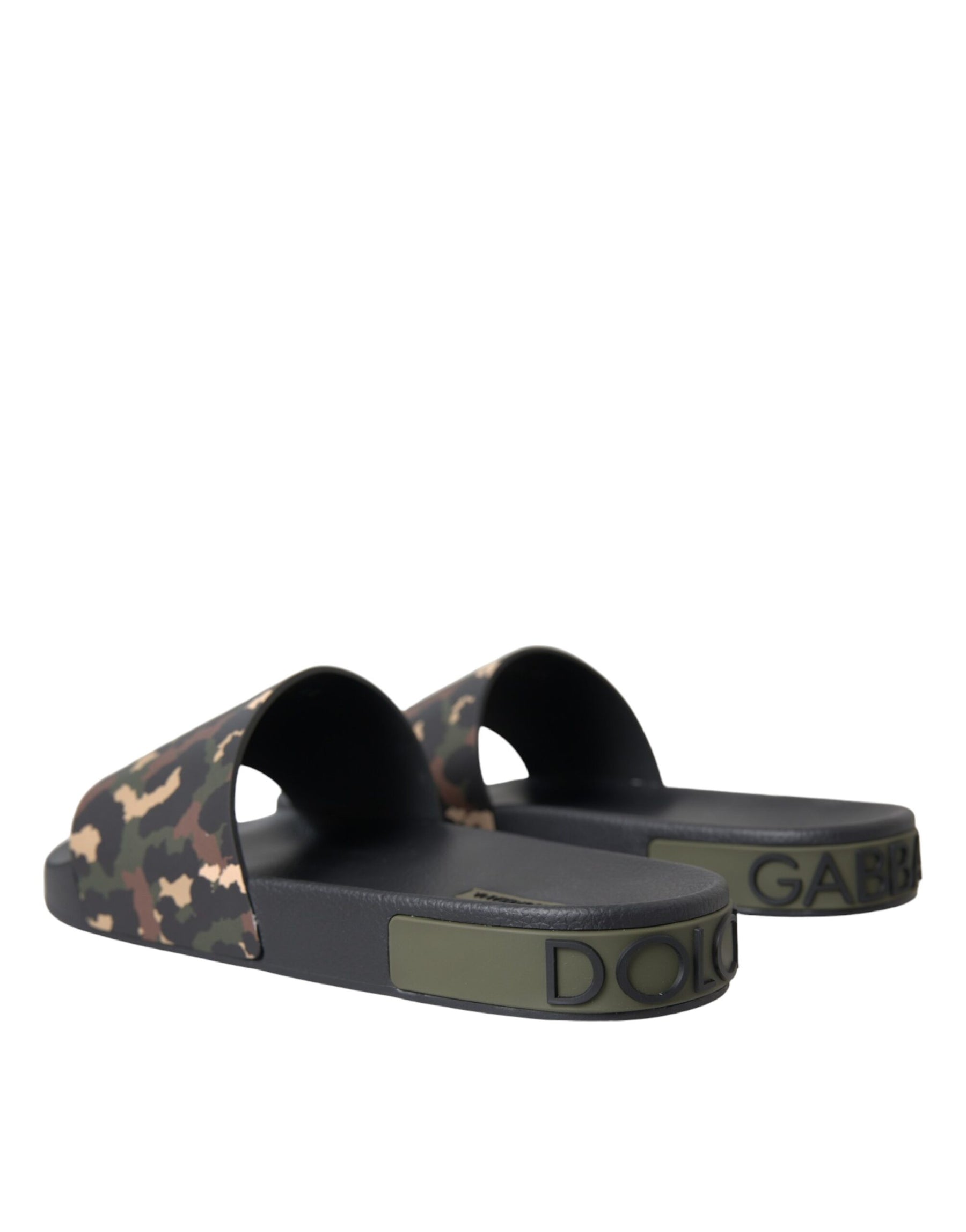 Dolce & Gabbana Multicolor Camouflage Leather Beachwear Men Shoes | Regal Royce