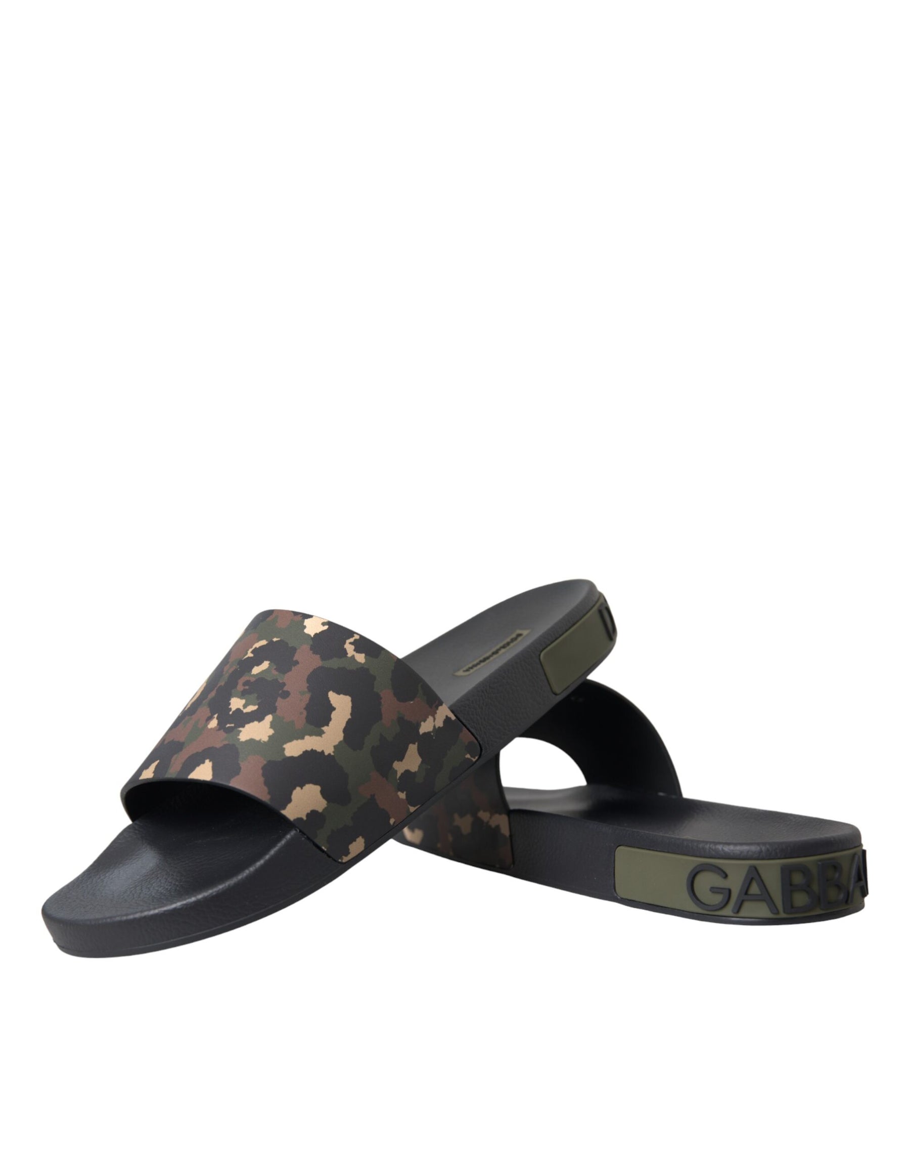 Dolce & Gabbana Multicolor Camouflage Leather Beachwear Men Shoes | Regal Royce
