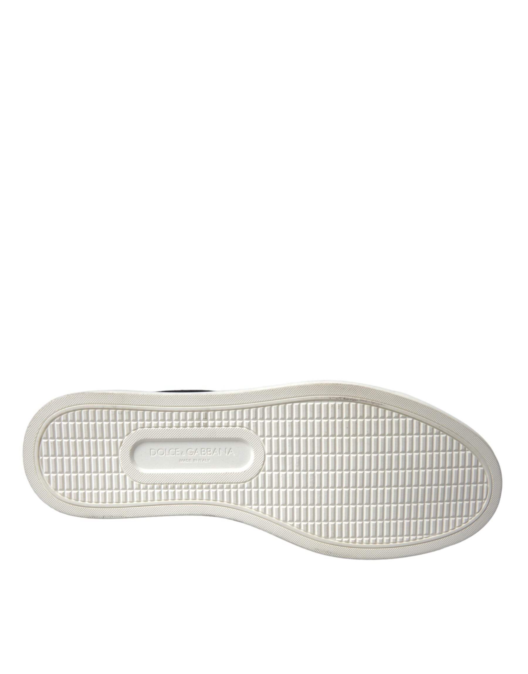 Dolce & Gabbana Black Suede Leather Men Low Top Sneakers Men Shoes | Regal Royce