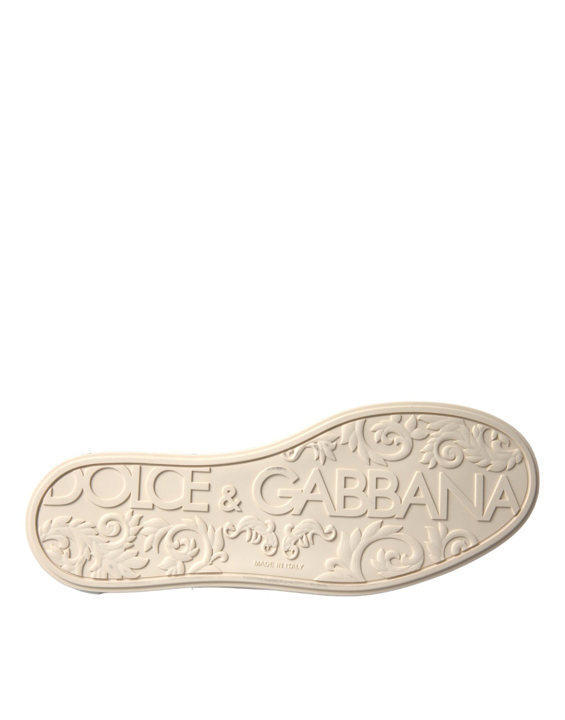 Dolce & Gabbana Silver Portofino Calf Leather Sneakers Men Shoes | Regal Royce