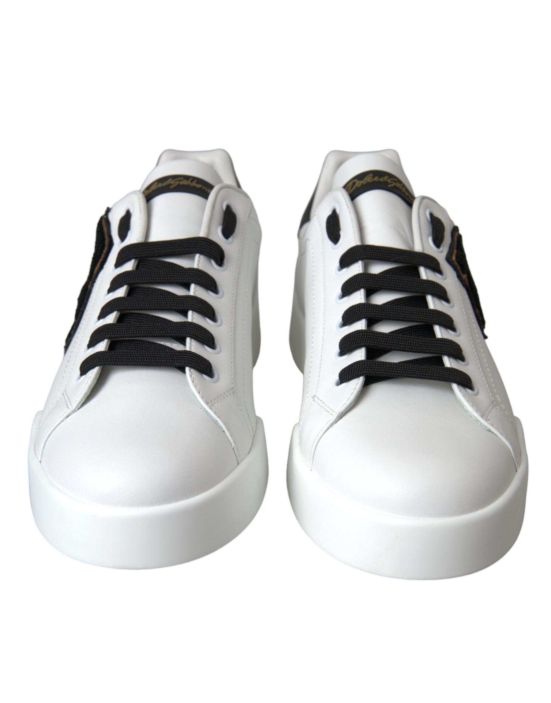 Dolce & Gabbana White Leather DG Logo Casual Low Top Sneakers Shoes | Regal Royce