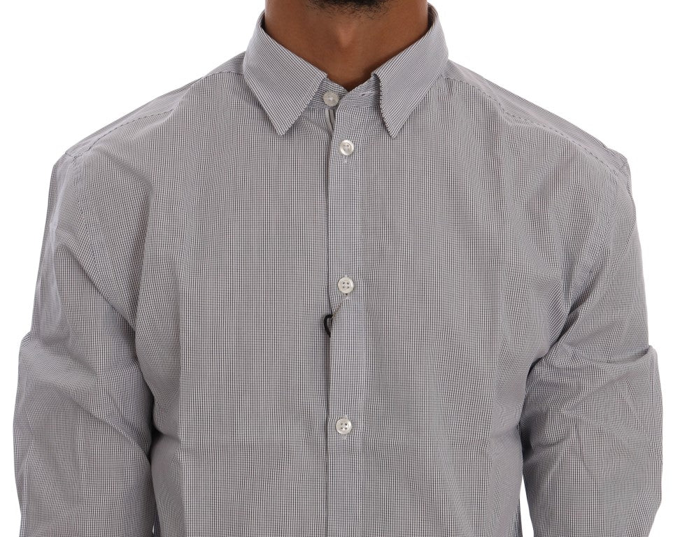 Frankie Morello White Blue Check Casual Cotton Regular Fit Shirt | Regal Royce