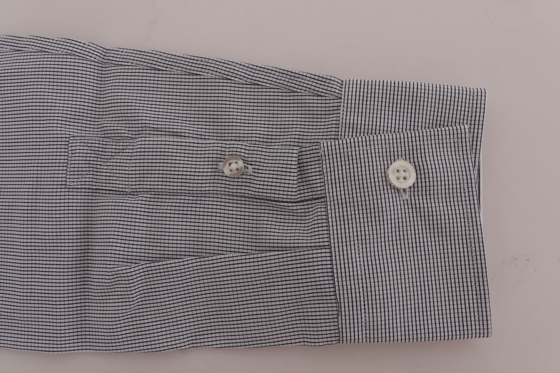 Frankie Morello White Blue Check Casual Cotton Regular Fit Shirt | Regal Royce