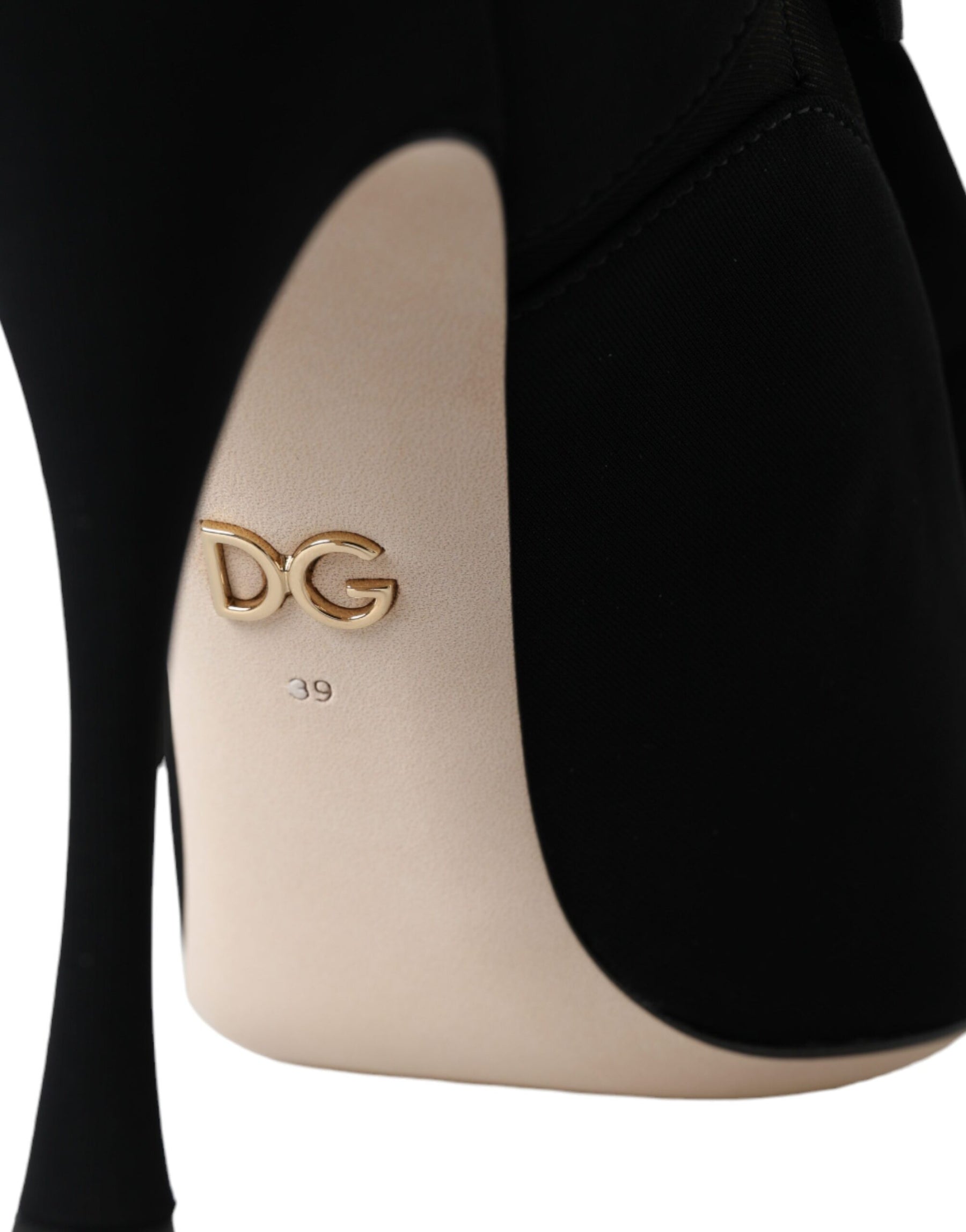 Dolce & Gabbana Black Stiletto Heels Mid Calf Boots Shoes | Regal Royce