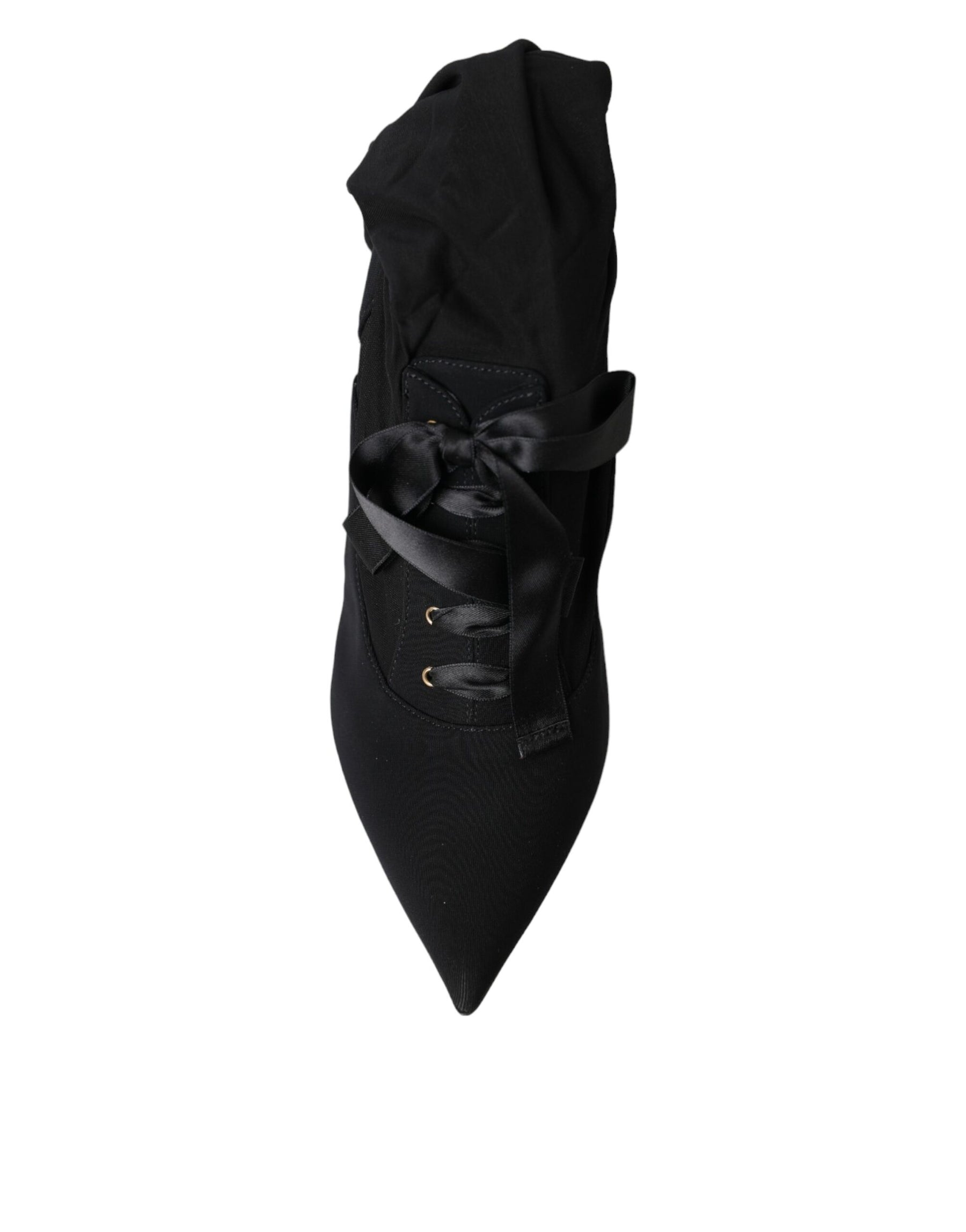 Dolce & Gabbana Black Stiletto Heels Mid Calf Boots Shoes | Regal Royce