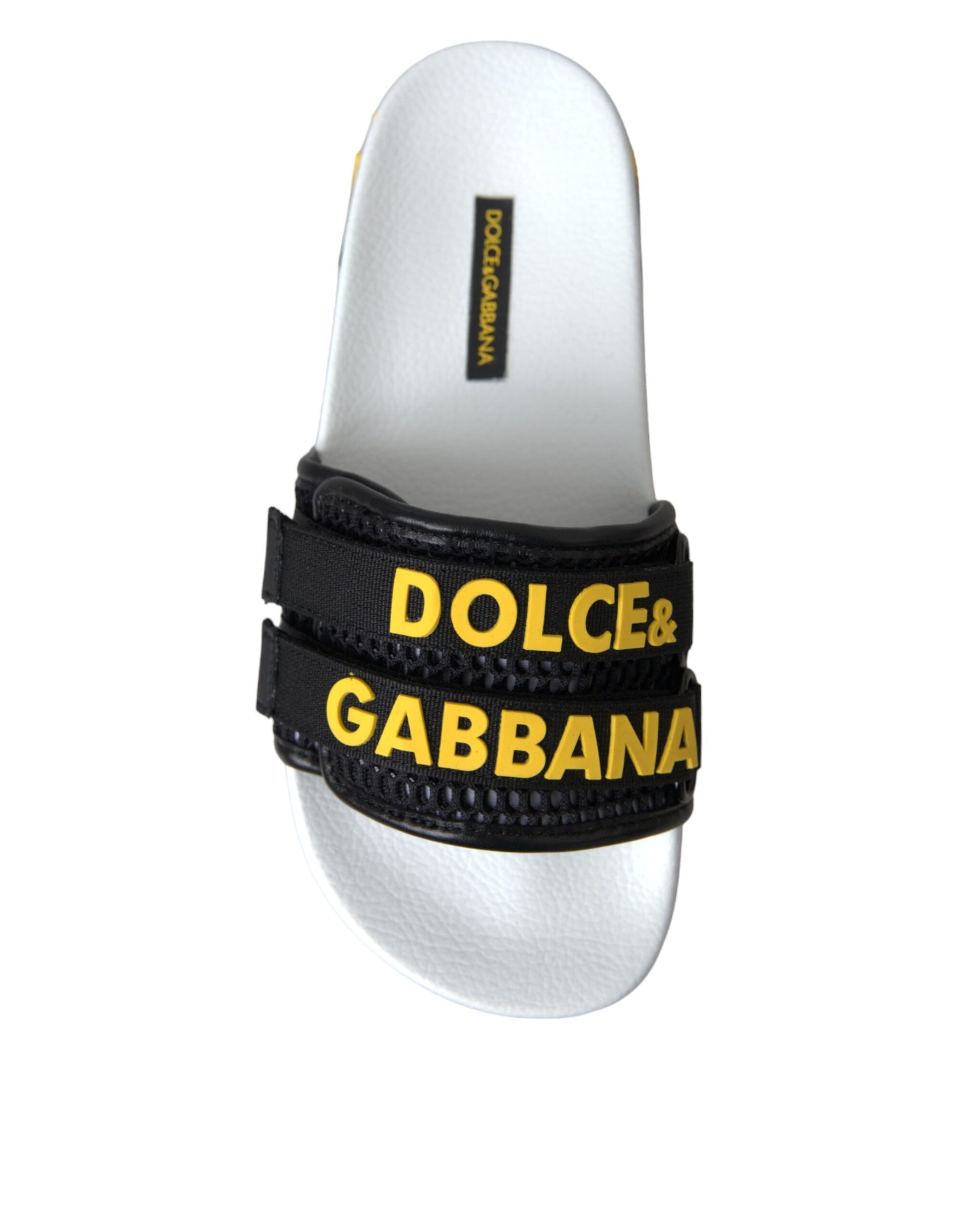 Dolce & Gabbana White Black Logo Beachwear Flats Sandals Shoes | Regal Royce