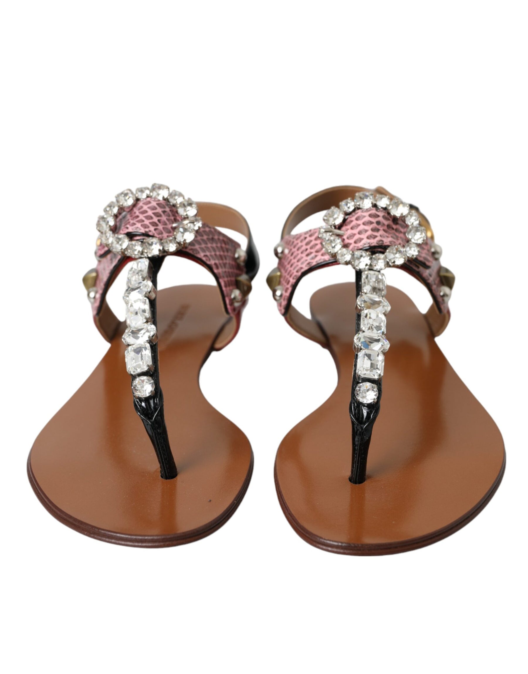 Dolce & Gabbana Multicolor Crystal Sandals Flip Flops Shoes | Regal Royce