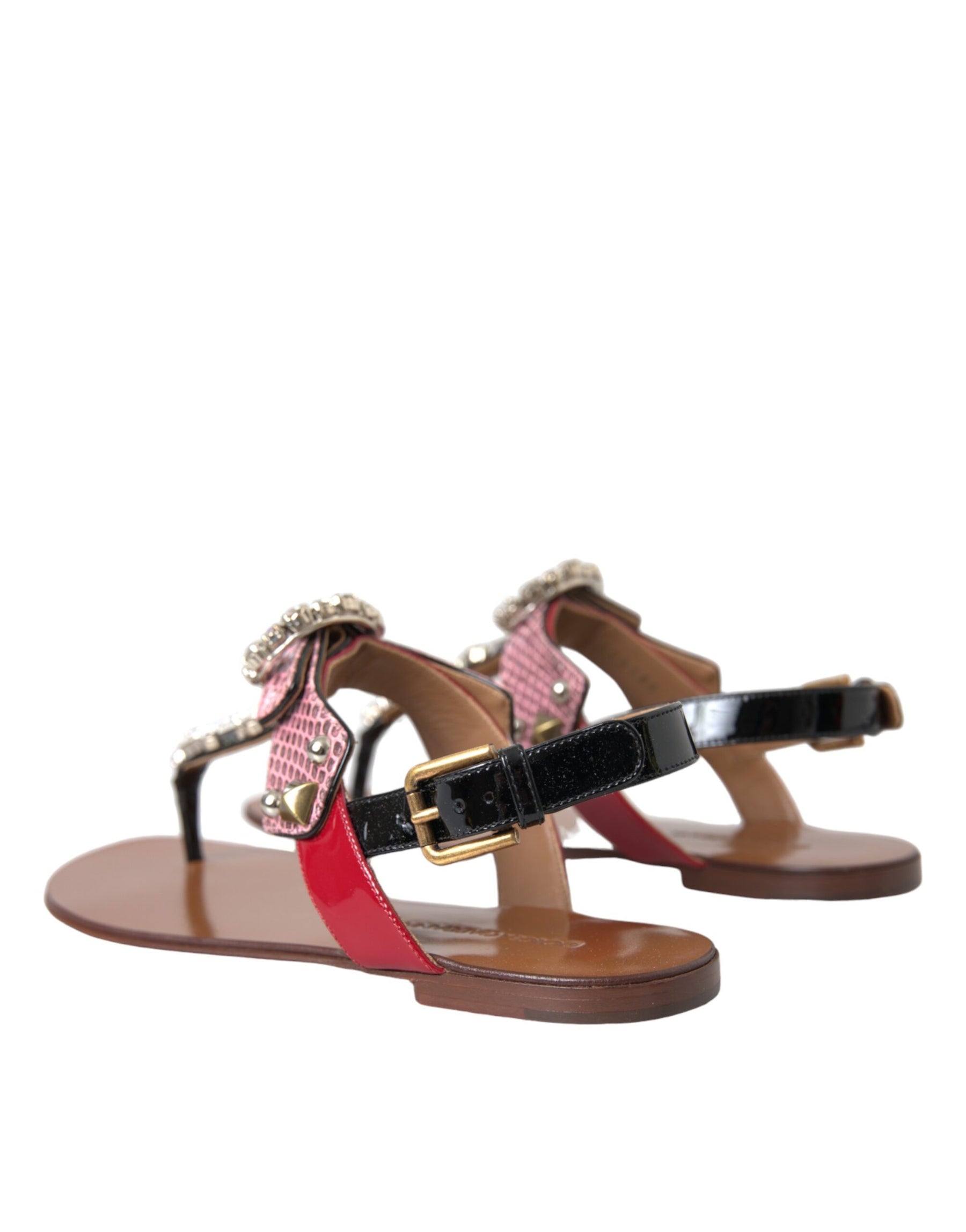 Dolce & Gabbana Multicolor Crystal Sandals Flip Flops Shoes | Regal Royce