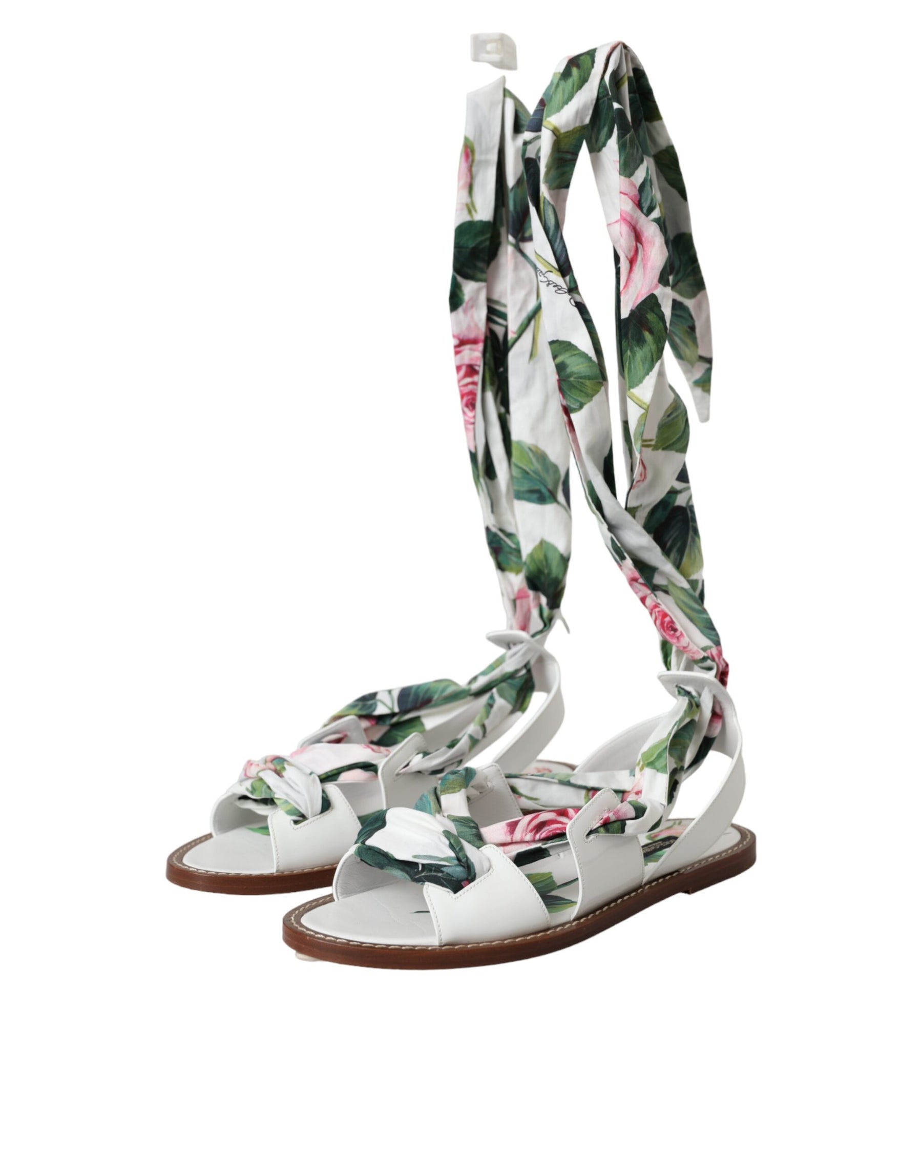 Dolce & Gabbana Multicolor Floral Print Ankle Wrap Sandals Shoes | Regal Royce