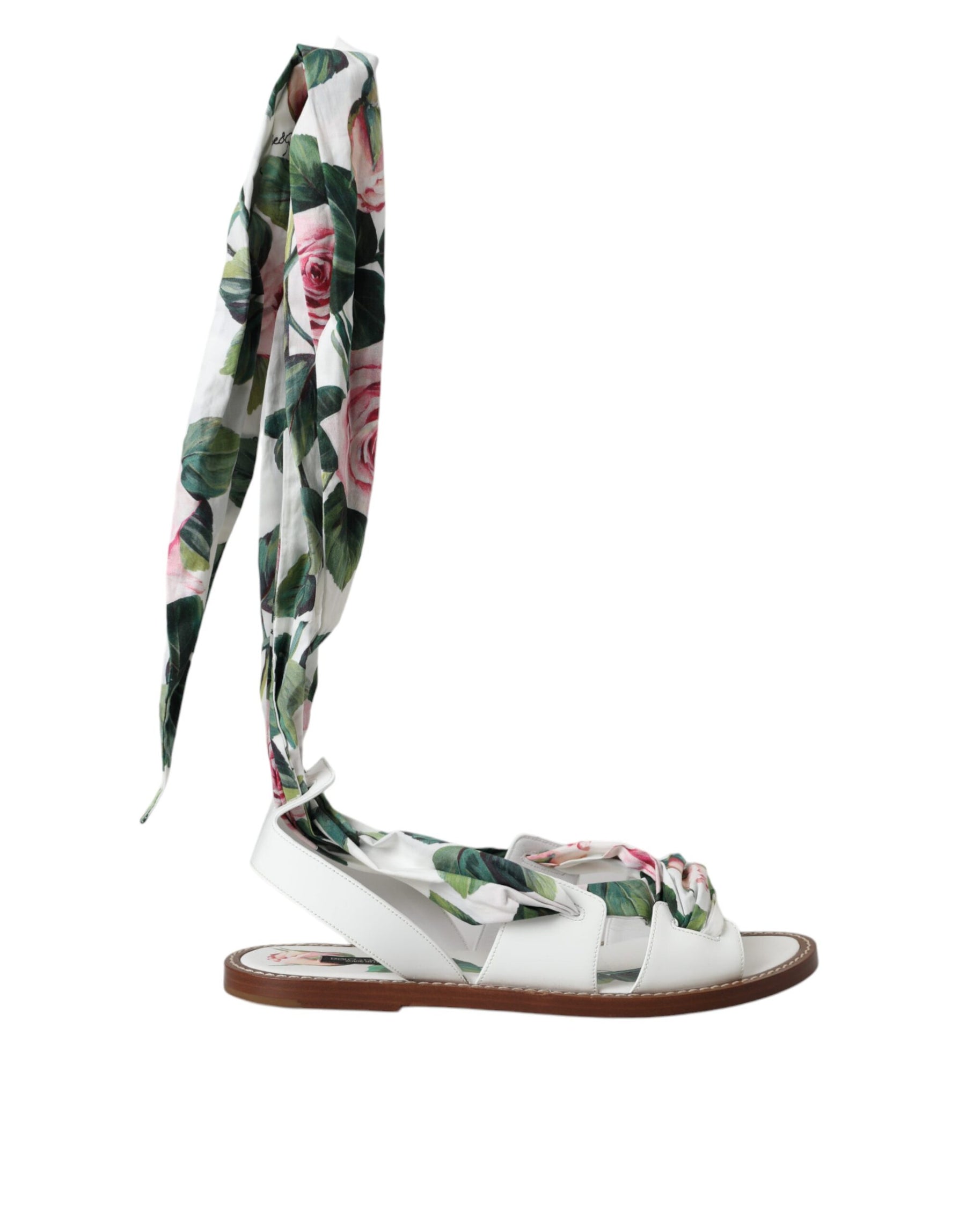 Dolce & Gabbana Multicolor Floral Print Ankle Wrap Sandals Shoes | Regal Royce
