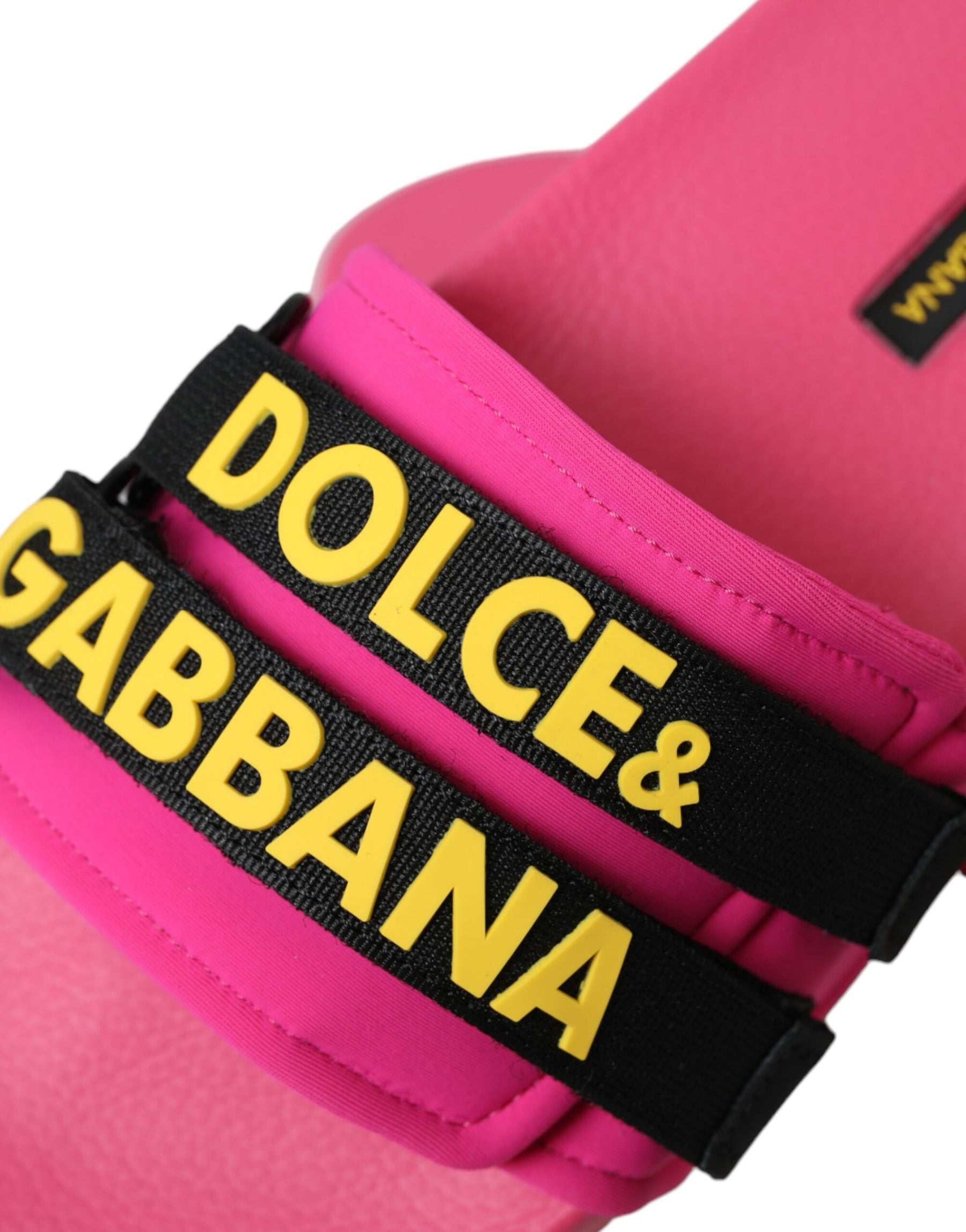 Dolce & Gabbana Pink Black Logo Beachwear Flats Sandals Shoes | Regal Royce
