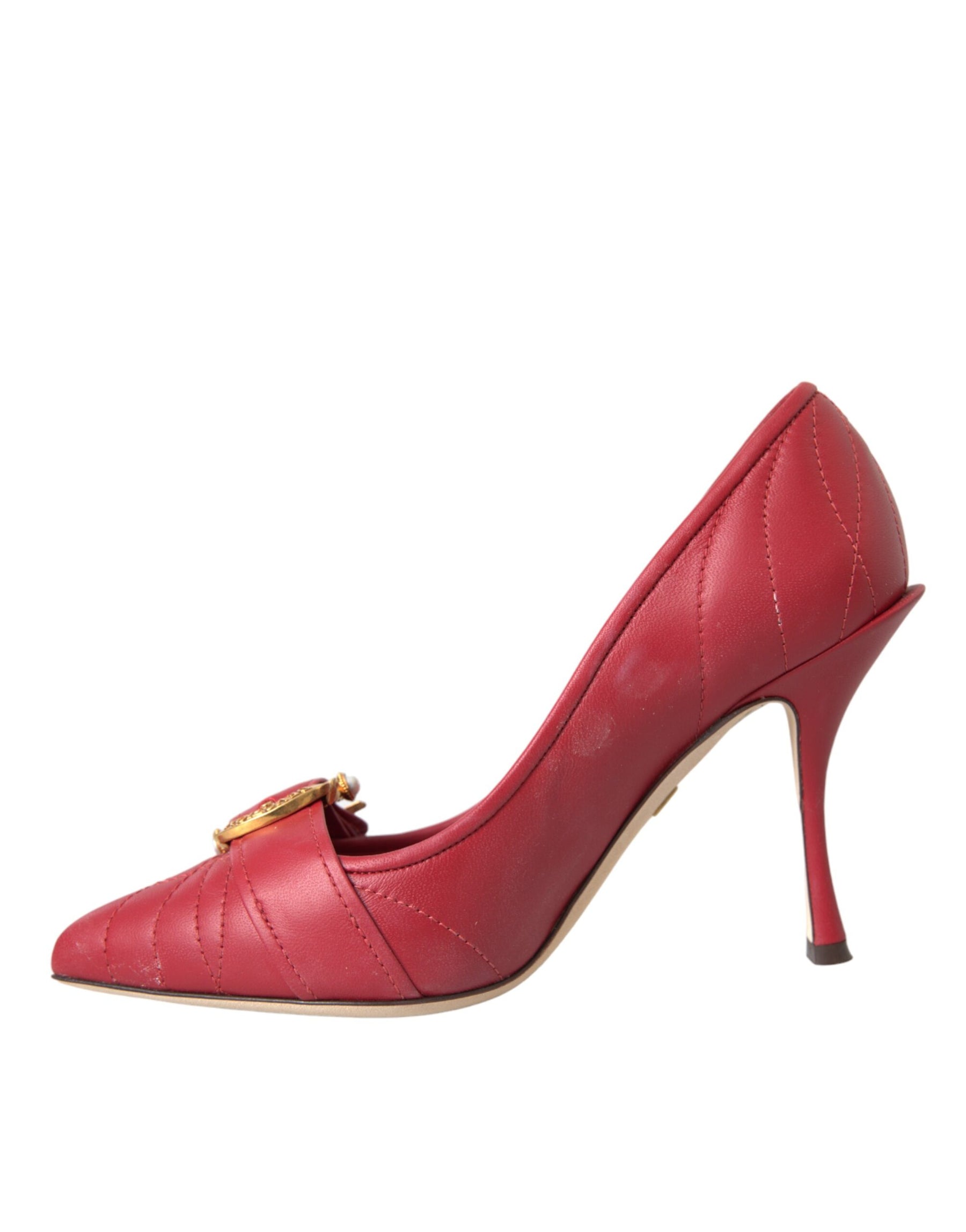 Dolce & Gabbana Red Devotion Leather Heels Pumps Shoes | Regal Royce