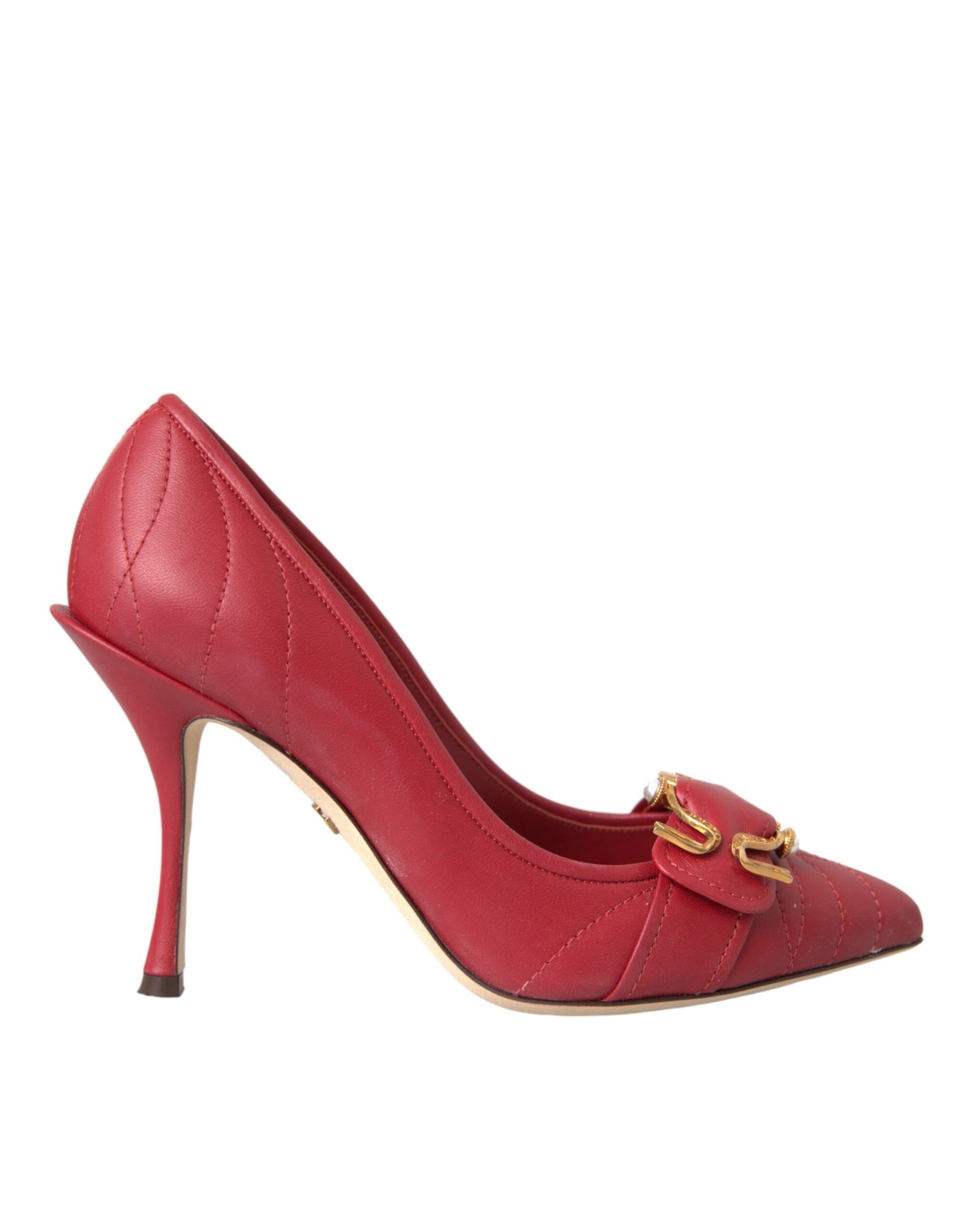 Dolce & Gabbana Red Devotion Leather Heels Pumps Shoes | Regal Royce