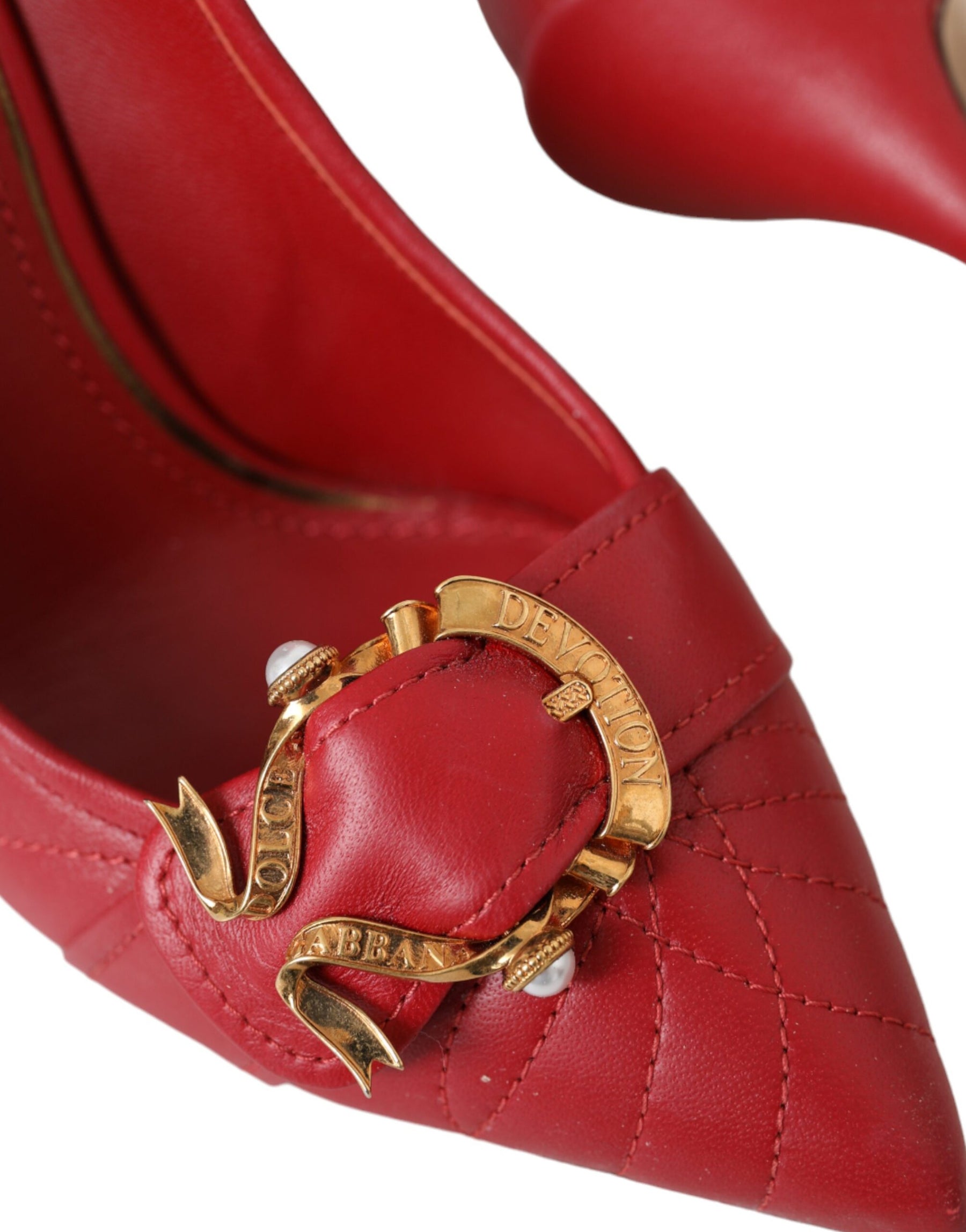 Dolce & Gabbana Red Devotion Leather Heels Pumps Shoes | Regal Royce