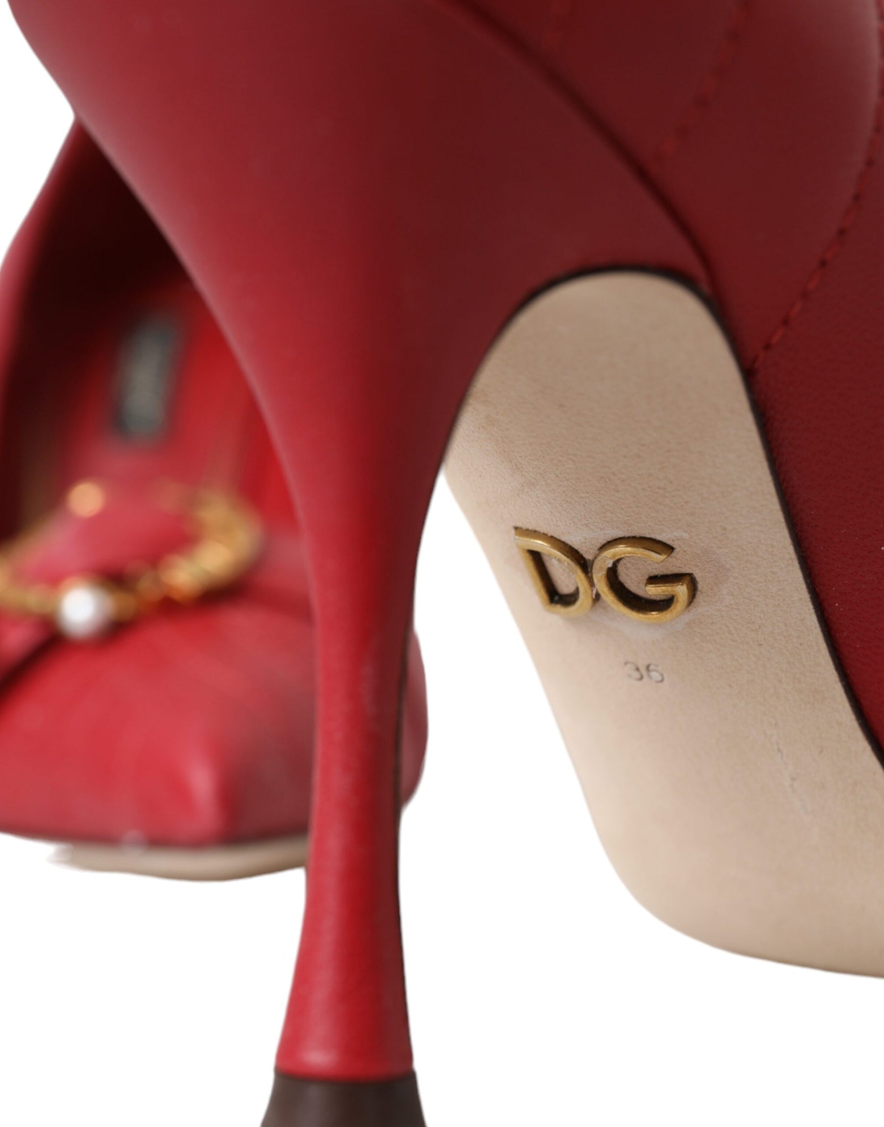 Dolce & Gabbana Red Devotion Leather Heels Pumps Shoes | Regal Royce